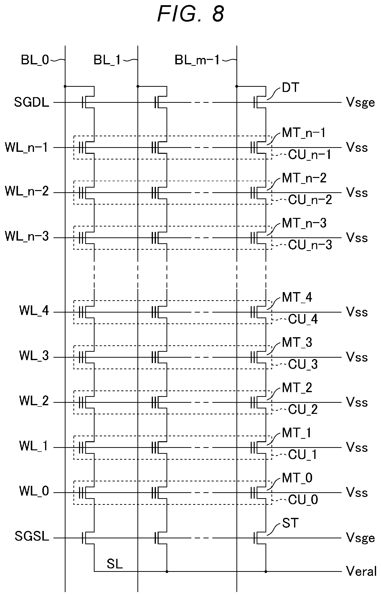 Patent US12586649 Figure 7 – Storage device with word lines applied with respective voltage levels during different time periods
