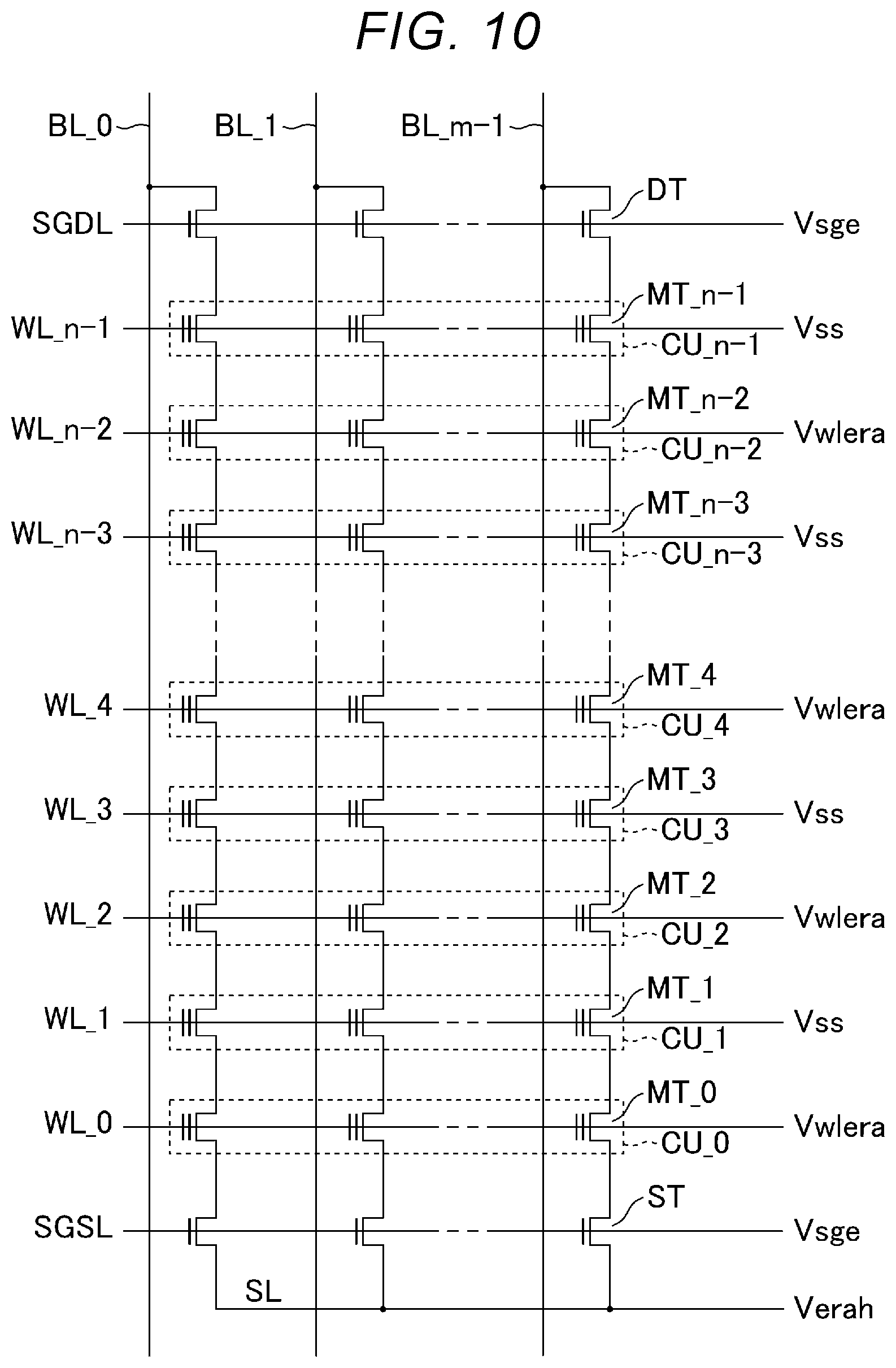 Patent US12586649 Figure 9 – Storage device with word lines applied with respective voltage levels during different time periods