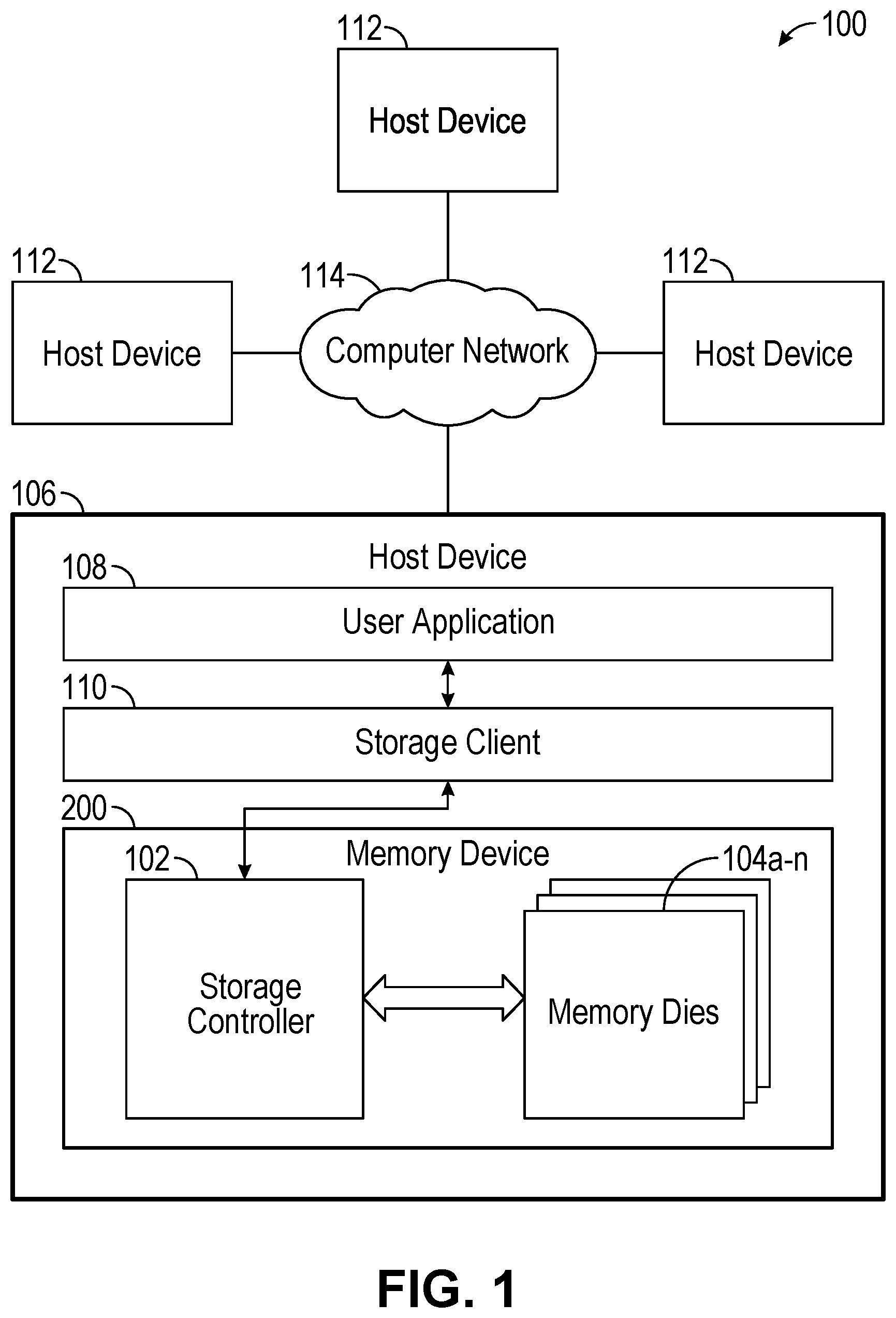 Patent US12586652 Figure 1 – Estimating peak source current using memory die substrate temperature detection