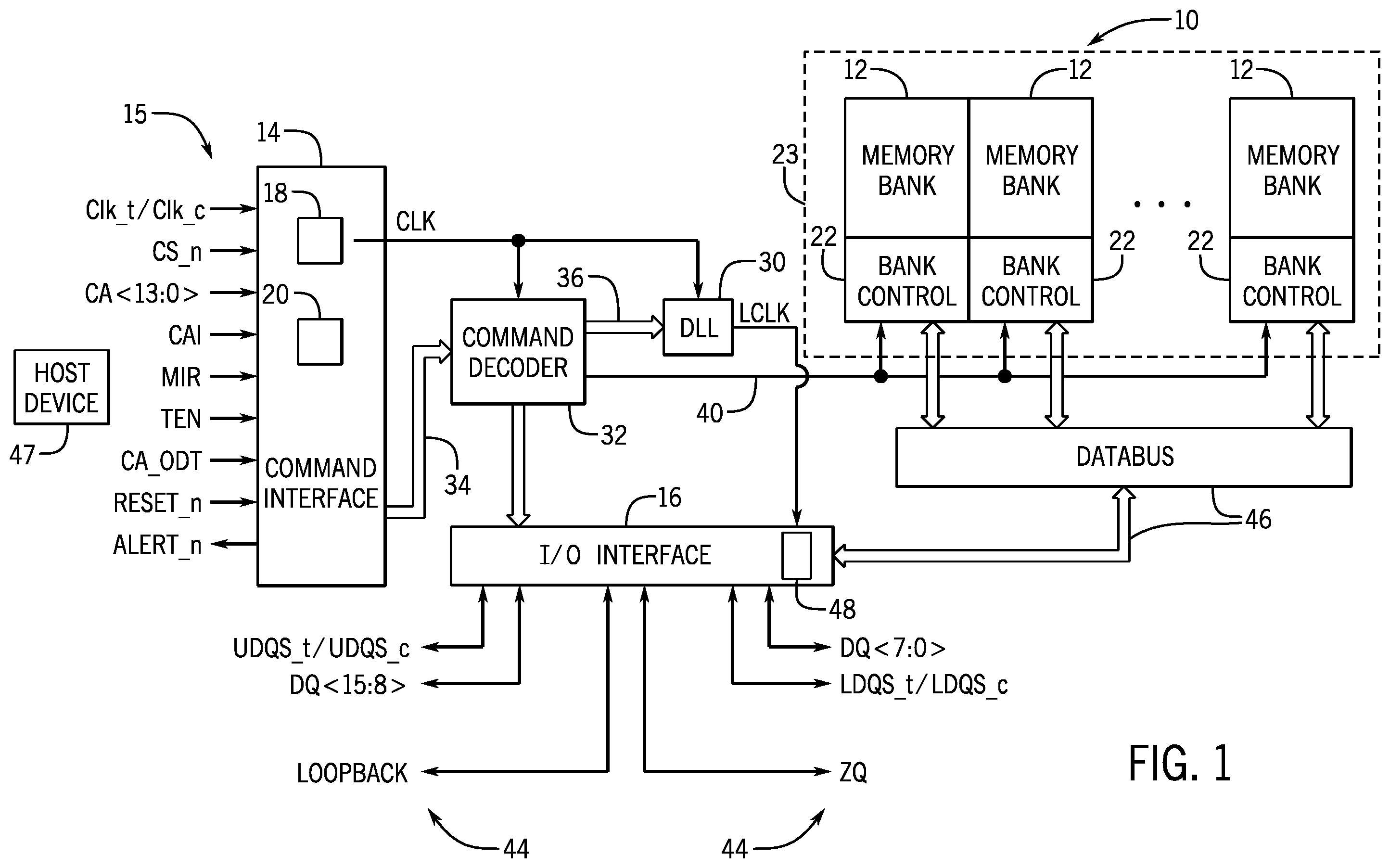 Patent US12586656 Figure 1 – Self-calibration in a memory device