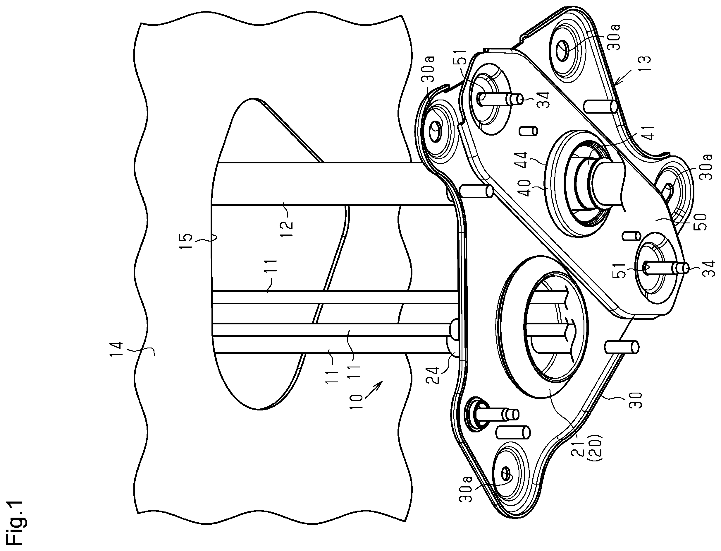 Patent US12586697 Figure 1 – Grommet unit and waterproof structure