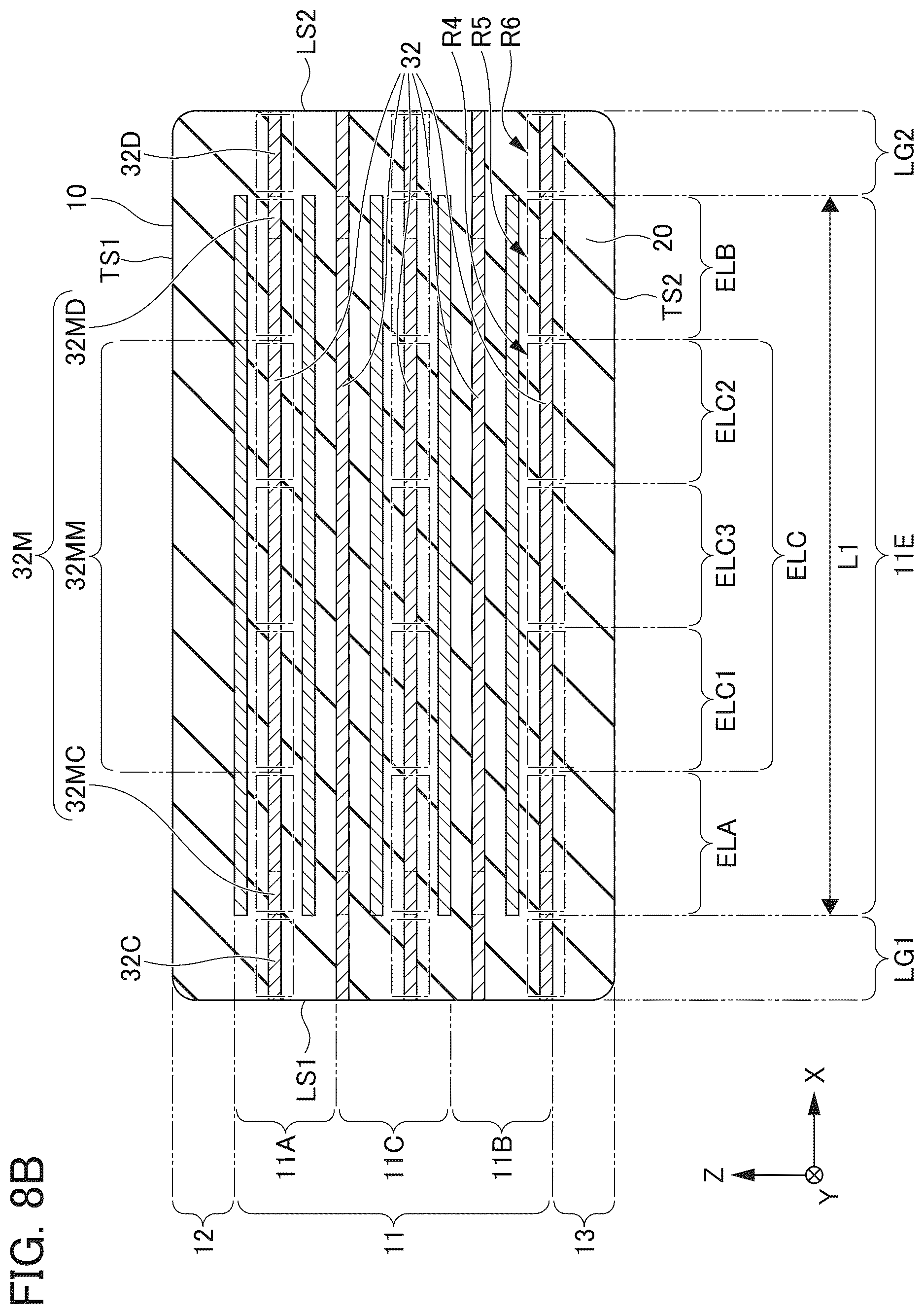 Patent US12586716 Figure 9 – Multilayer ceramic capacitor including internal electrode layers with varying coverages