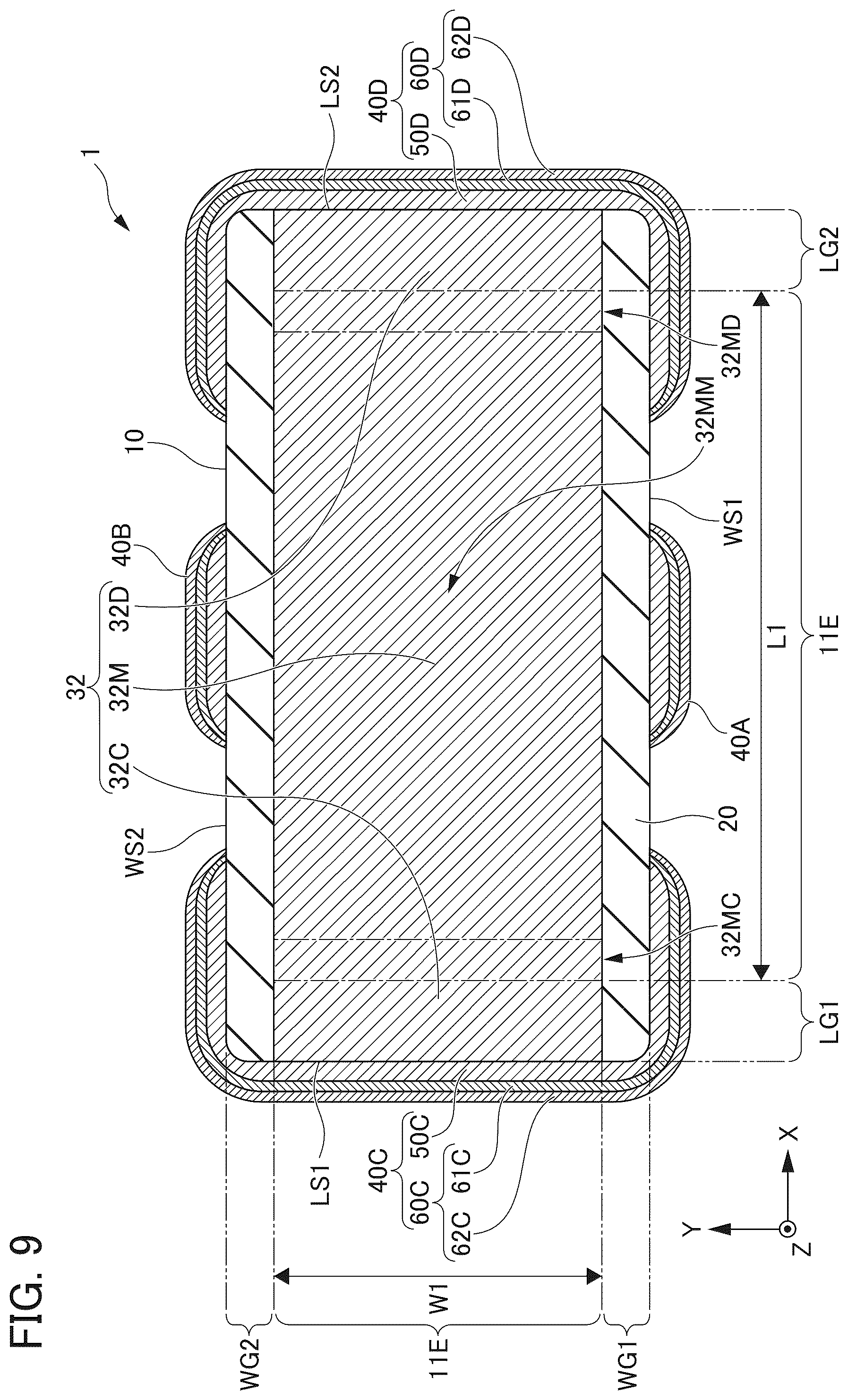 Patent US12586716 Figure 10 – Multilayer ceramic capacitor including internal electrode layers with varying coverages