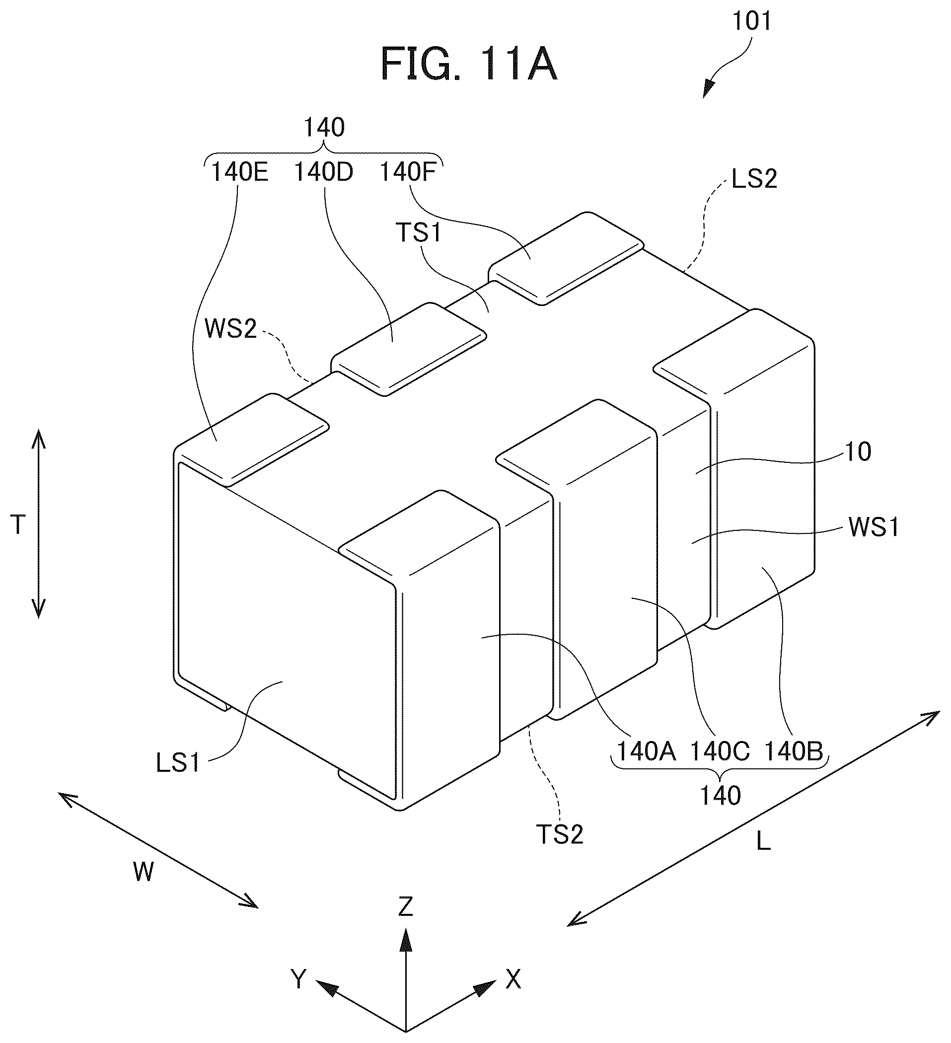 Patent US12586716 Figure 14 – Multilayer ceramic capacitor including internal electrode layers with varying coverages