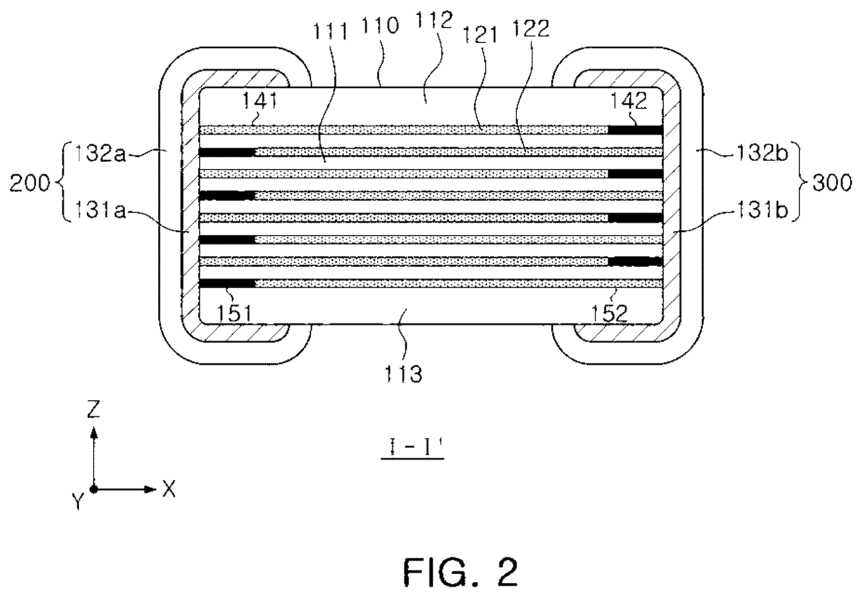 Patent US12586719 Figure 2 – Multilayer electronic component and method of manufacturing the same