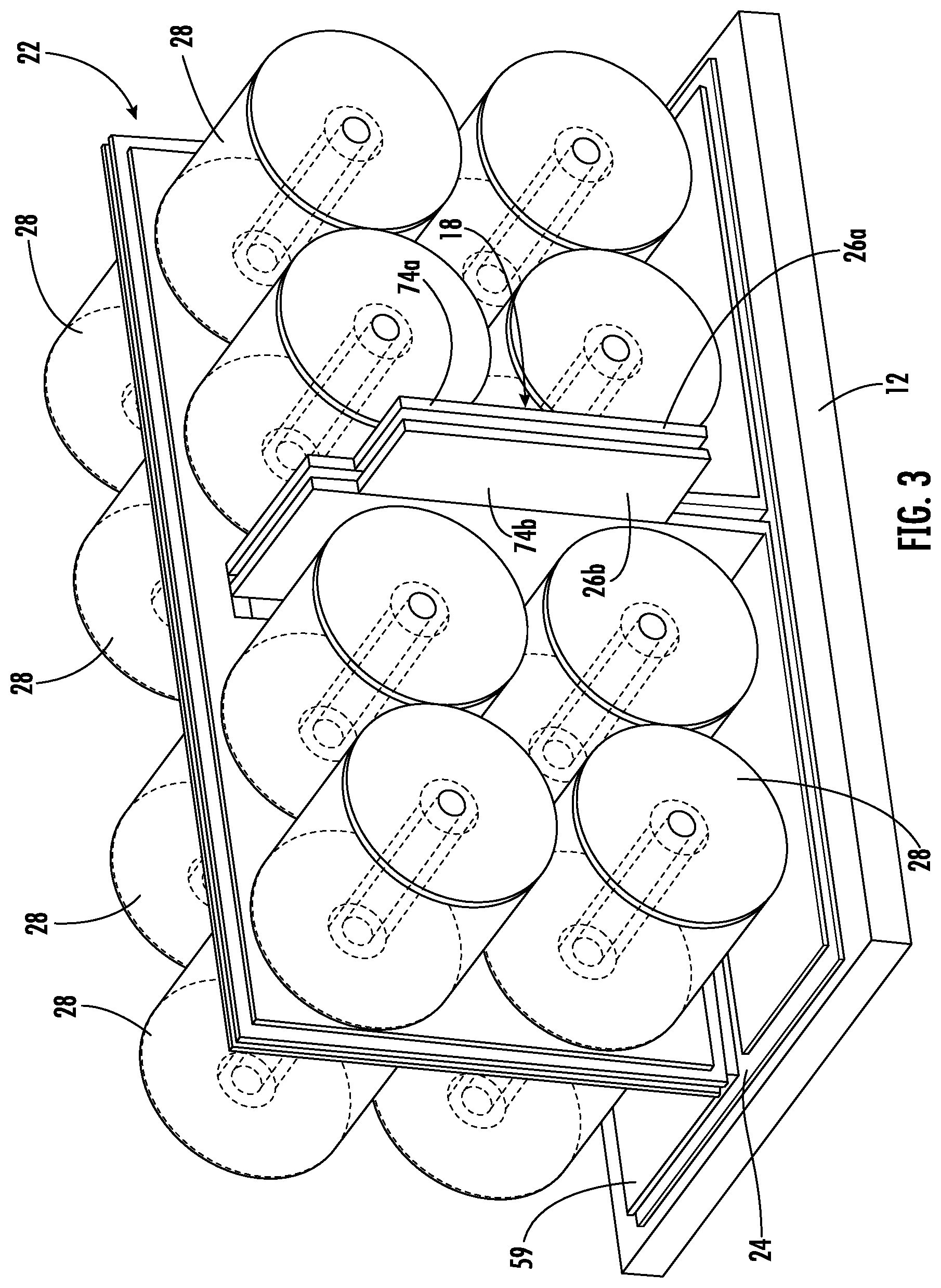 Patent US12586730 Figure 3 – Capacitor assembly with laminar bus plate arrangement
