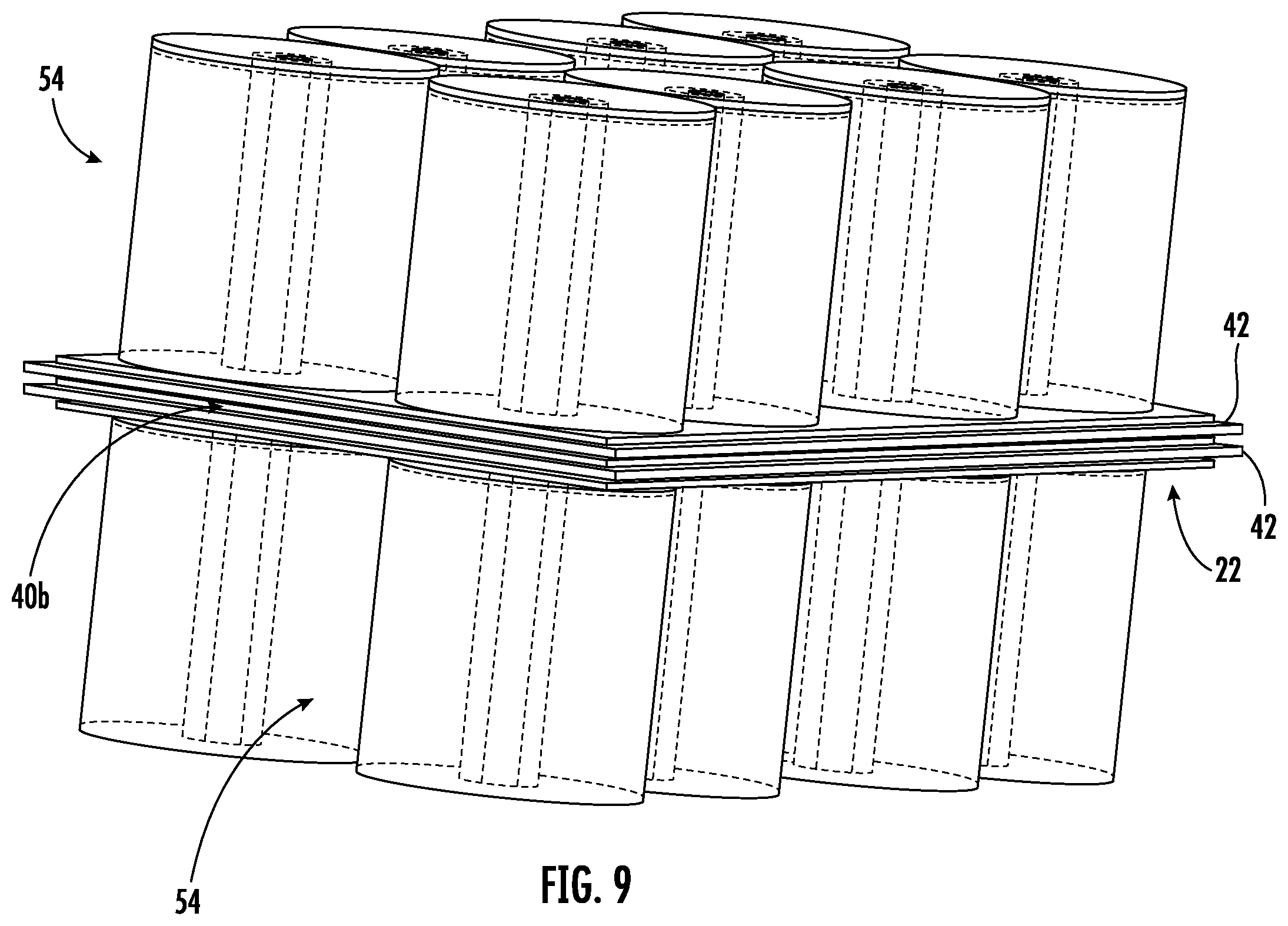 Patent US12586730 Figure 7 – Capacitor assembly with laminar bus plate arrangement