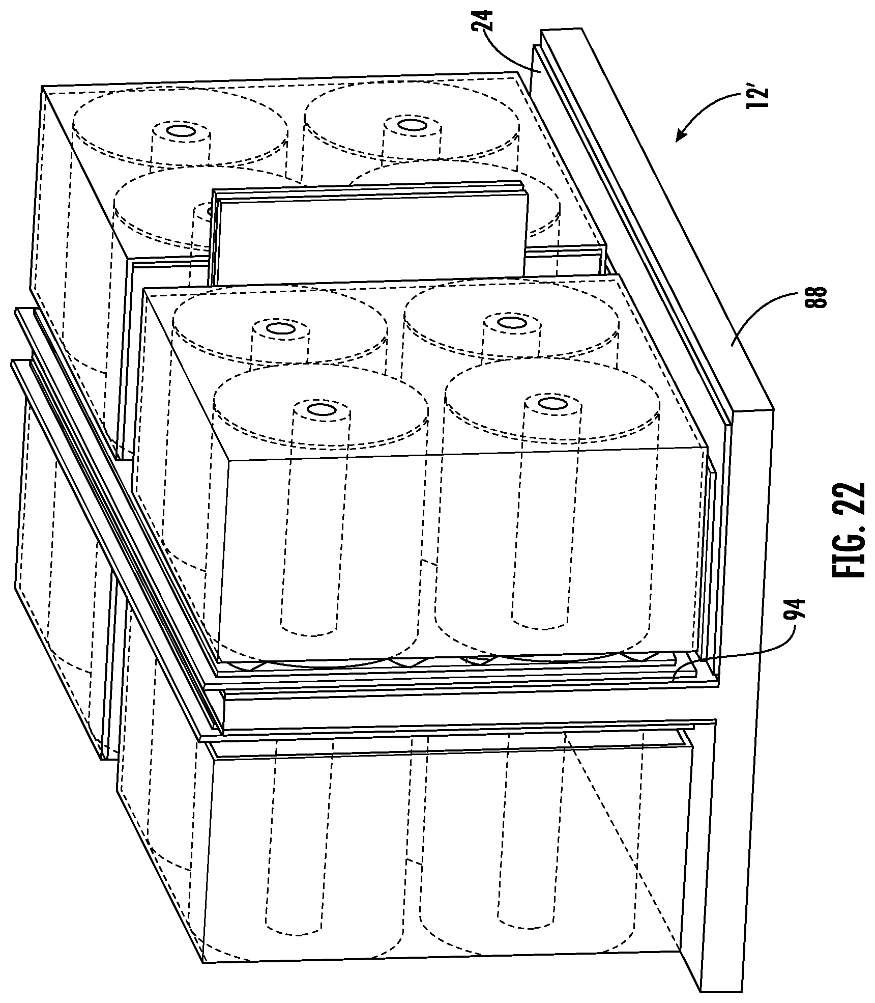 Patent US12586730 Figure 18 – Capacitor assembly with laminar bus plate arrangement