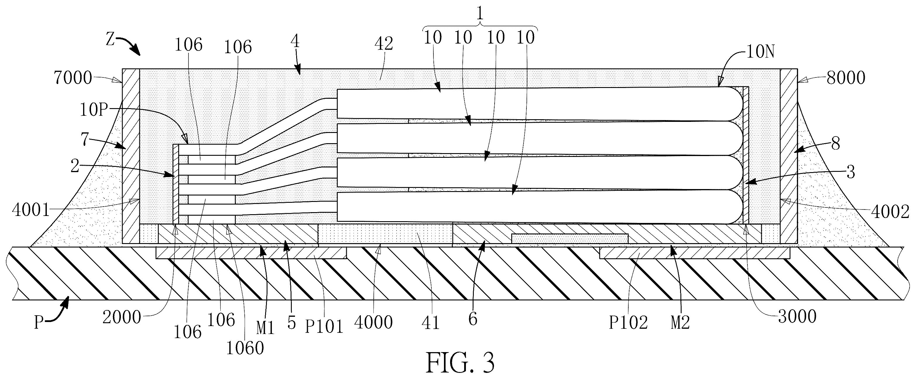 Patent US12586732 Figure 3 – Capacitor assembly package structure having outermost reinforcement structures