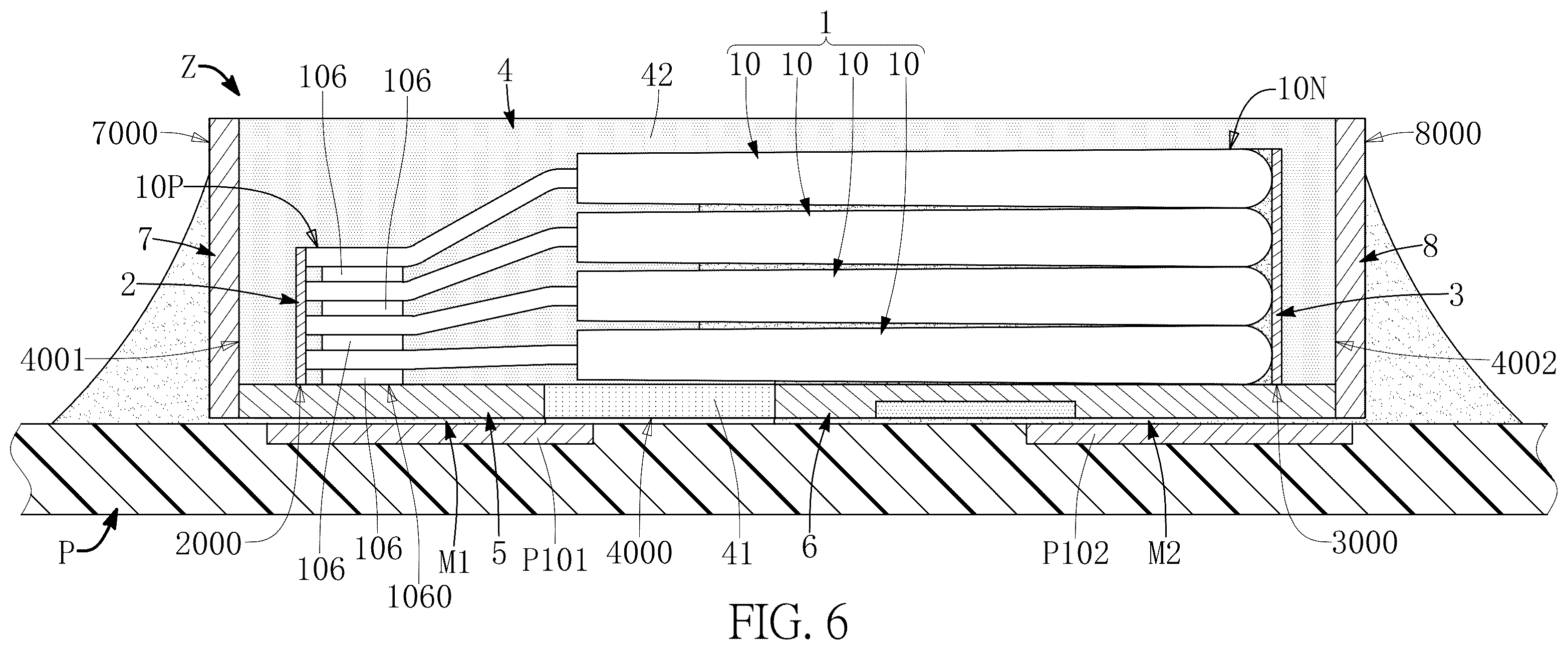 Patent US12586732 Figure 6 – Capacitor assembly package structure having outermost reinforcement structures