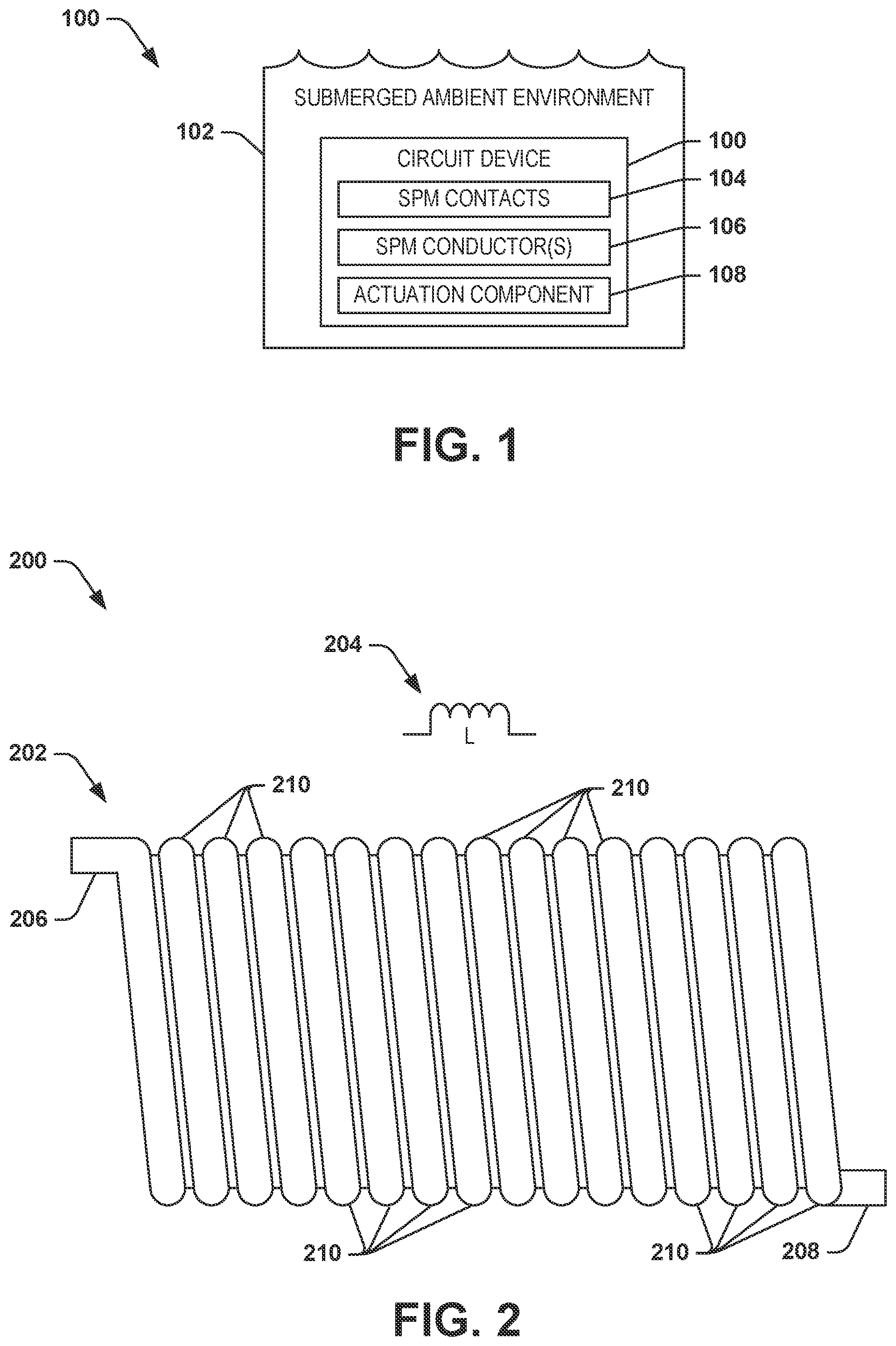 Patent US12586737 Figure 1 – Self-passivating metal circuit devices for use in a submerged ambient environment