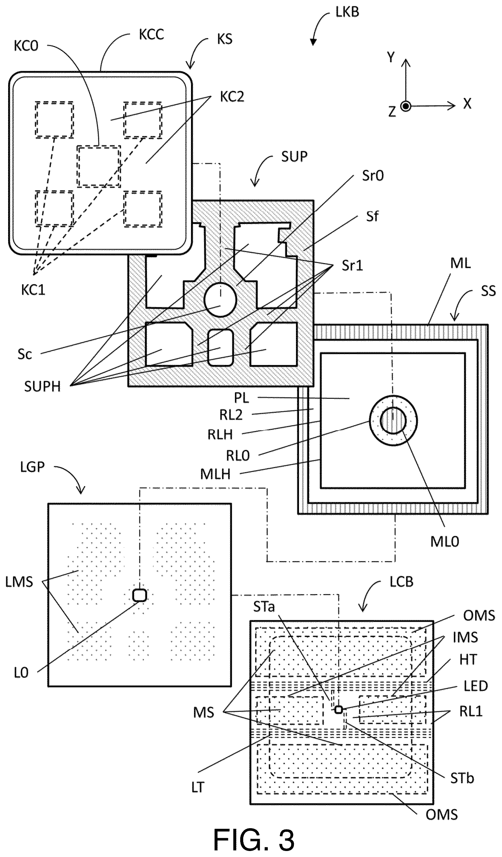 Patent US12586741 Figure 3 – Backlight module for lighting keyboard