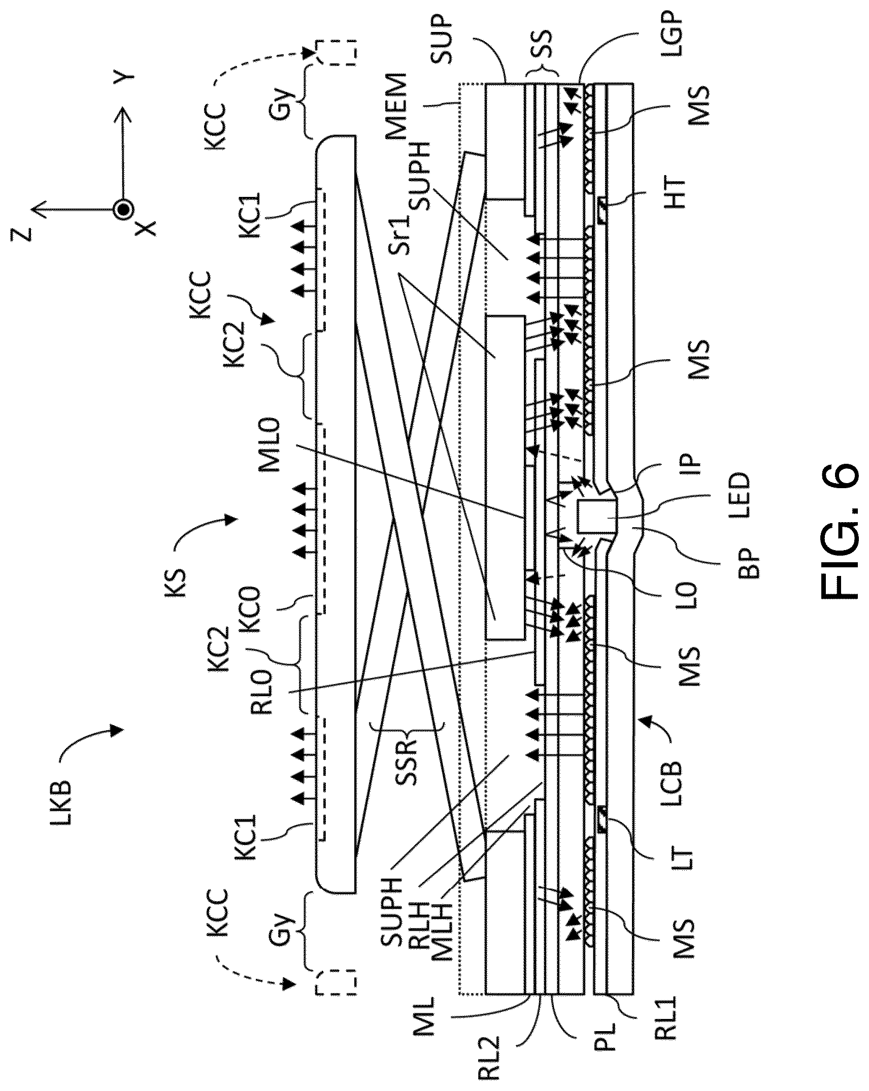 Patent US12586741 Figure 6 – Backlight module for lighting keyboard