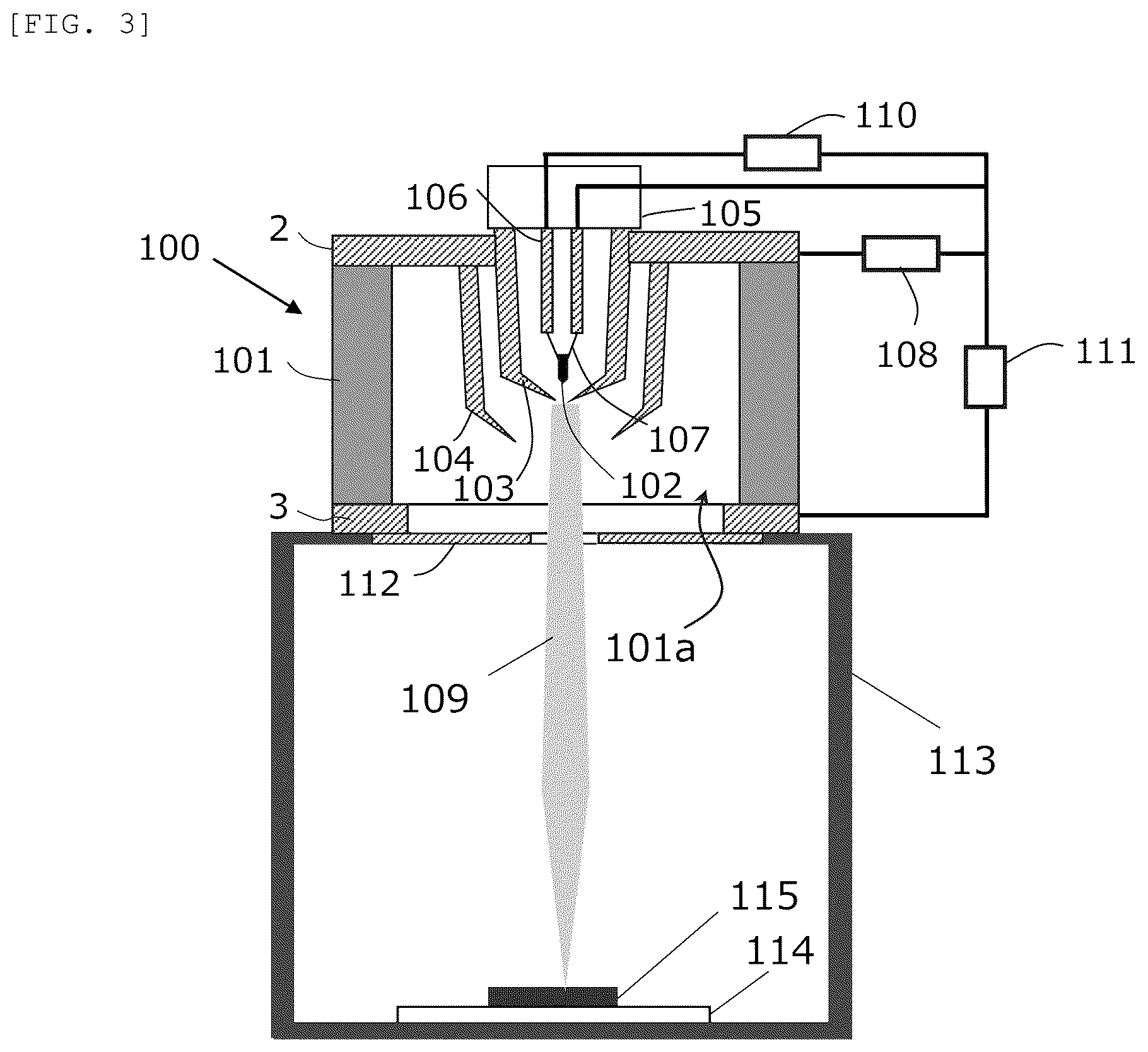 Patent US12586748 Figure 3 – Structure for particle acceleration and charged particle beam apparatus