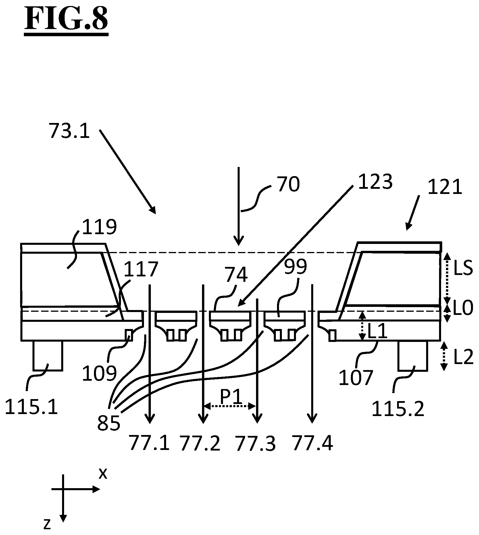 Patent US12586749 Figure 8 – Certain improvements of multi-beam generating and multi-beam deflecting units