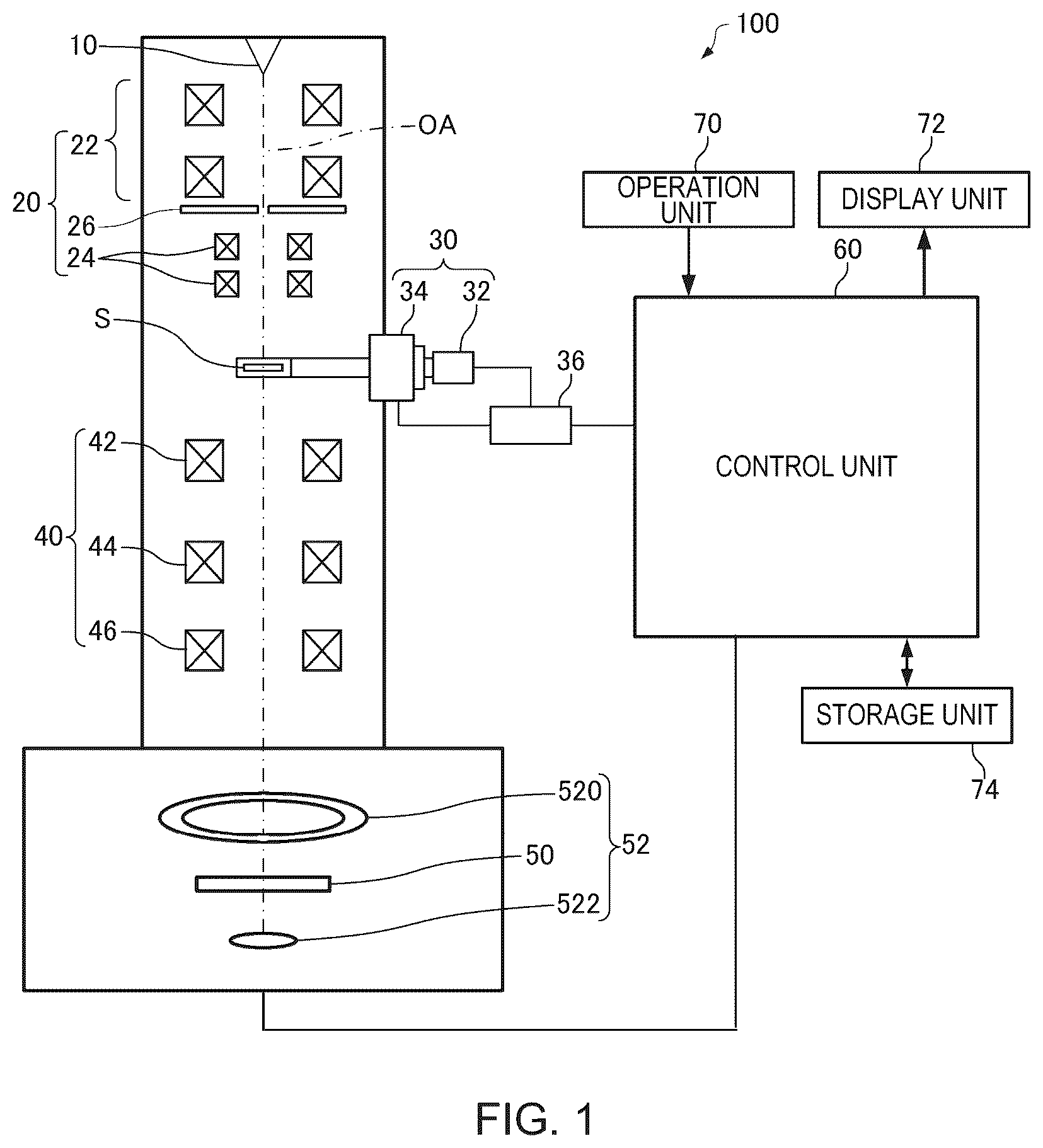 Patent US12586752 Figure 1 – Electron microscope and specimen orientation alignment method