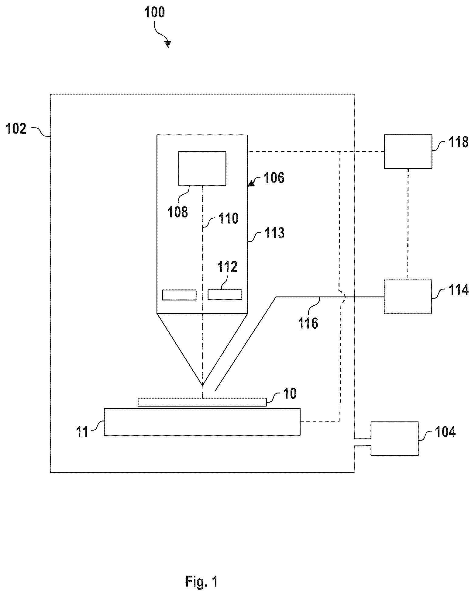 Patent US12586755 Figure 1 – Apparatus for analyzing and/or processing a sample with a particle beam and method
