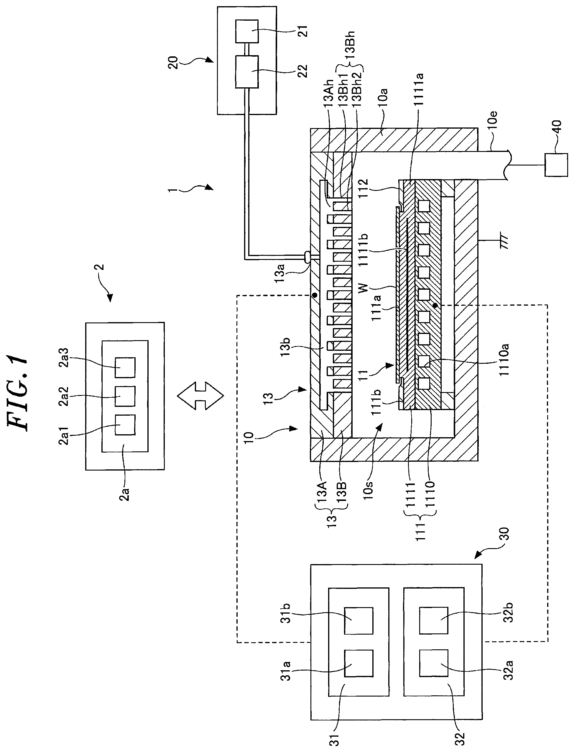 Patent US12586763 Figure 1 – Shower head electrode assembly and plasma processing apparatus