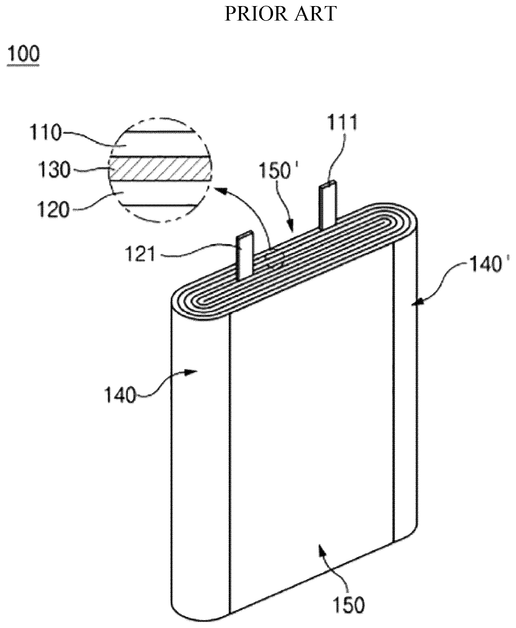 Patent US12586775 Figure 1 – Anode for secondary battery and jelly-roll type electrode assembly including anode