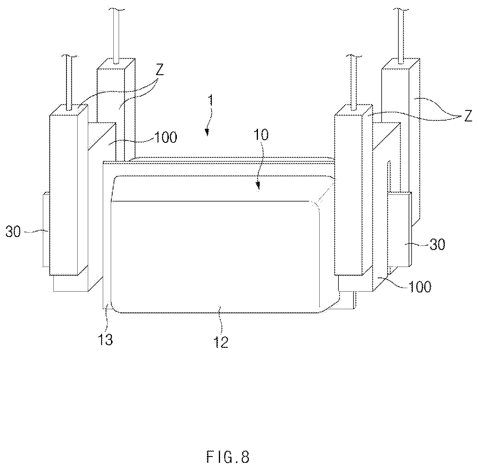 Patent US12586809 Figure 8 – Method for manufacturing secondary battery, coupling clip for manufacturing secondary battery, and secondary battery