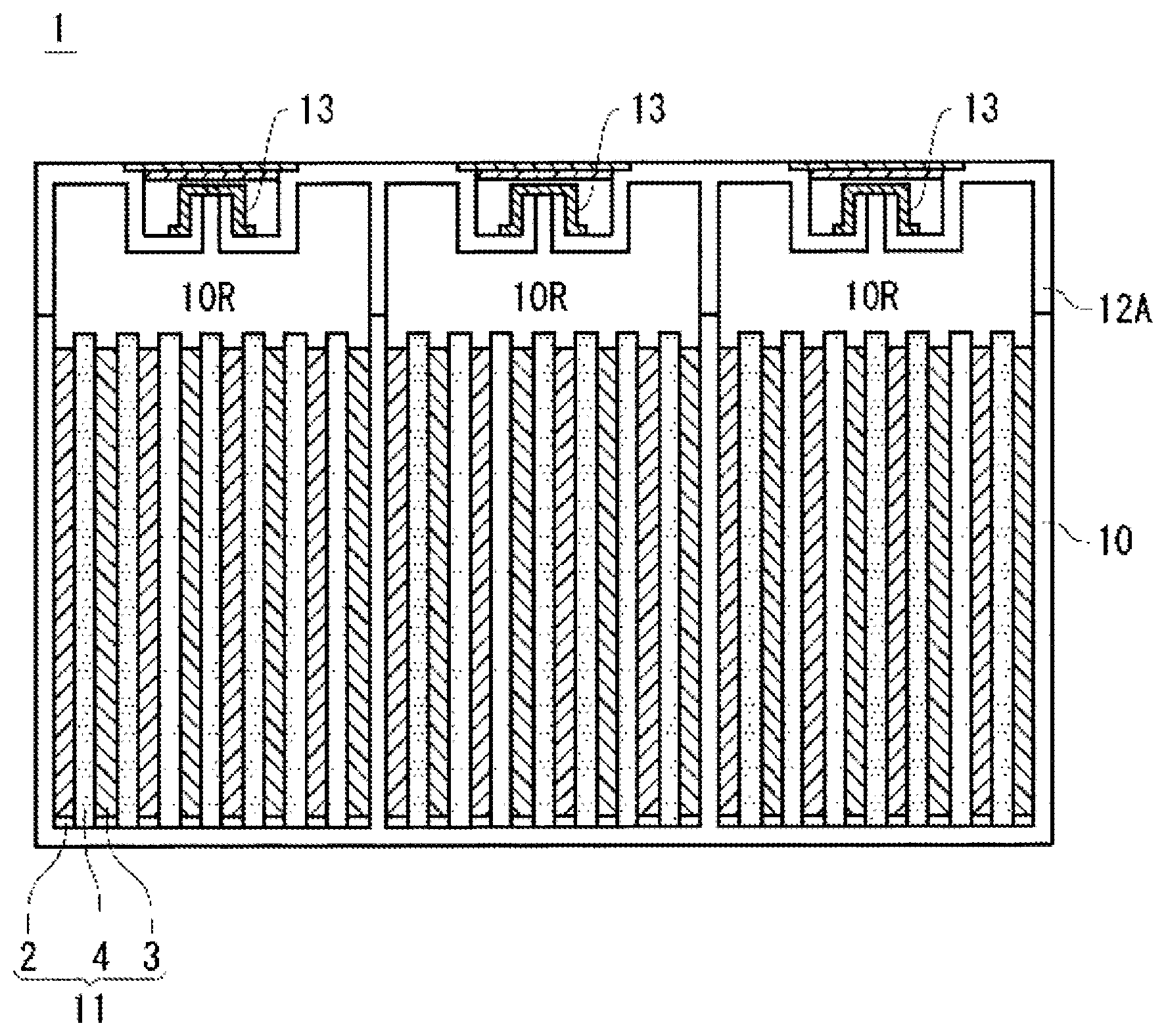Patent US12586821 Figure 1 – Lead-acid battery
