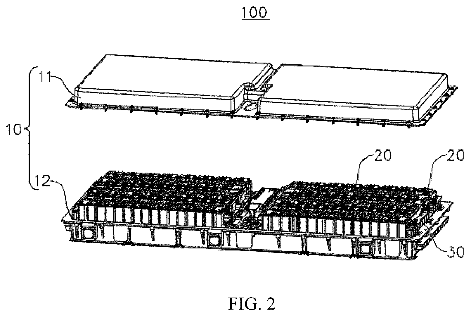 Patent US12586843 Figure 2 – Thermal management component, thermal management system, battery, and electric apparatus