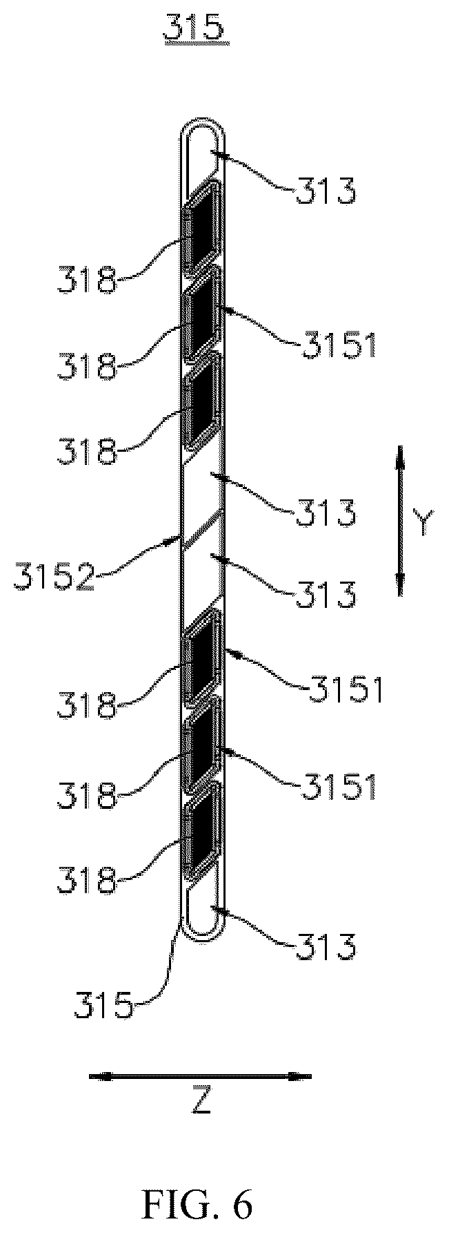 Patent US12586843 Figure 6 – Thermal management component, thermal management system, battery, and electric apparatus