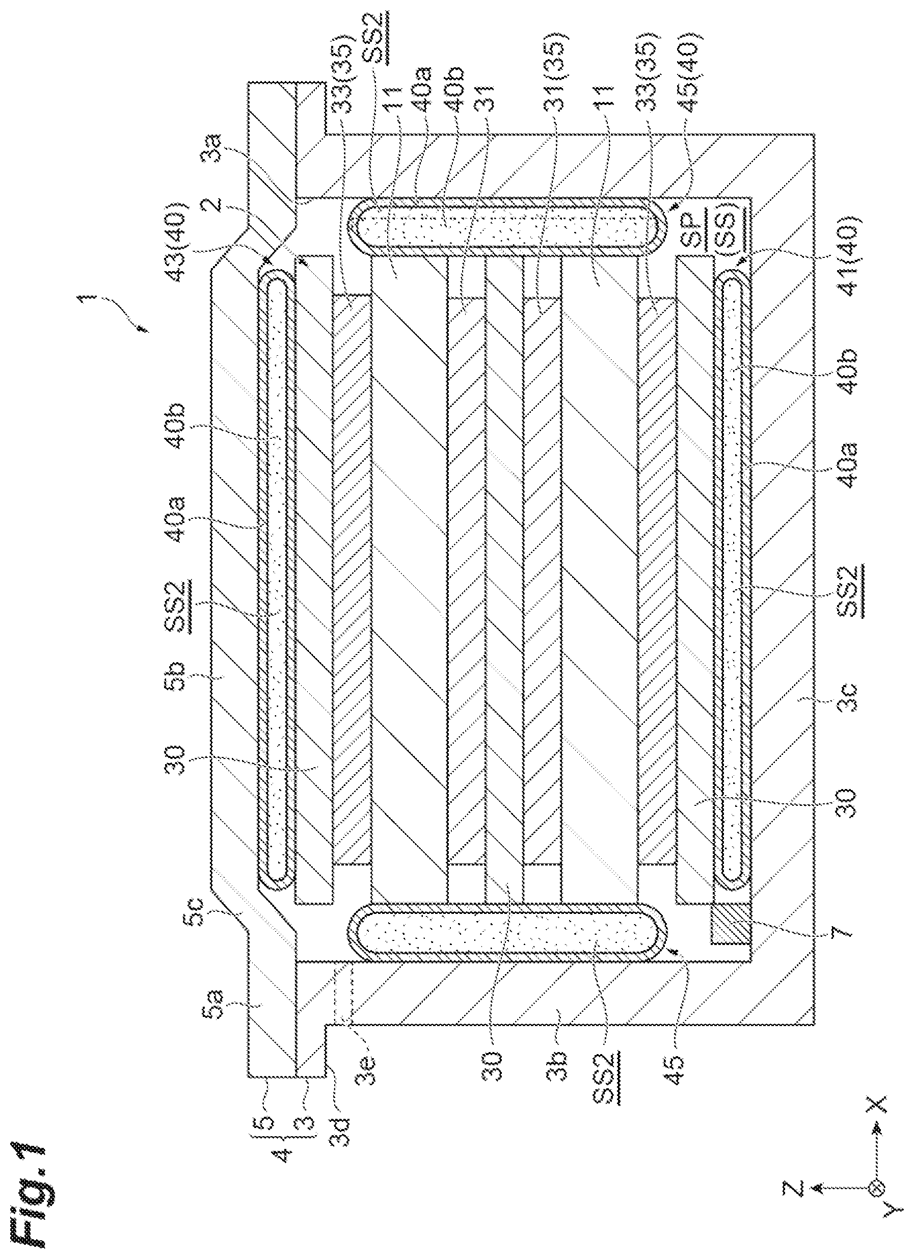 Patent US12586850 Figure 1 – Power storage device
