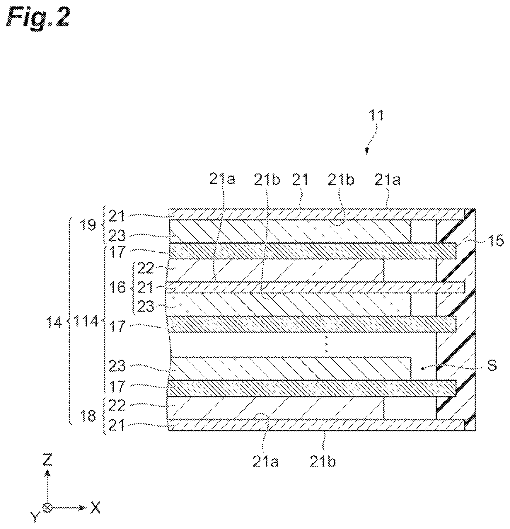 Patent US12586850 Figure 2 – Power storage device