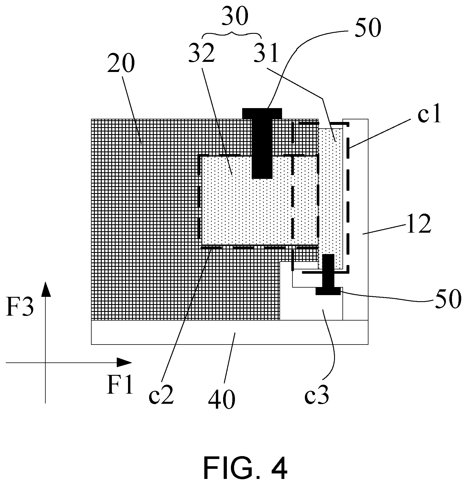 Patent US12586856 Figure 4 – Battery case comprising connected beam configuration and battery device