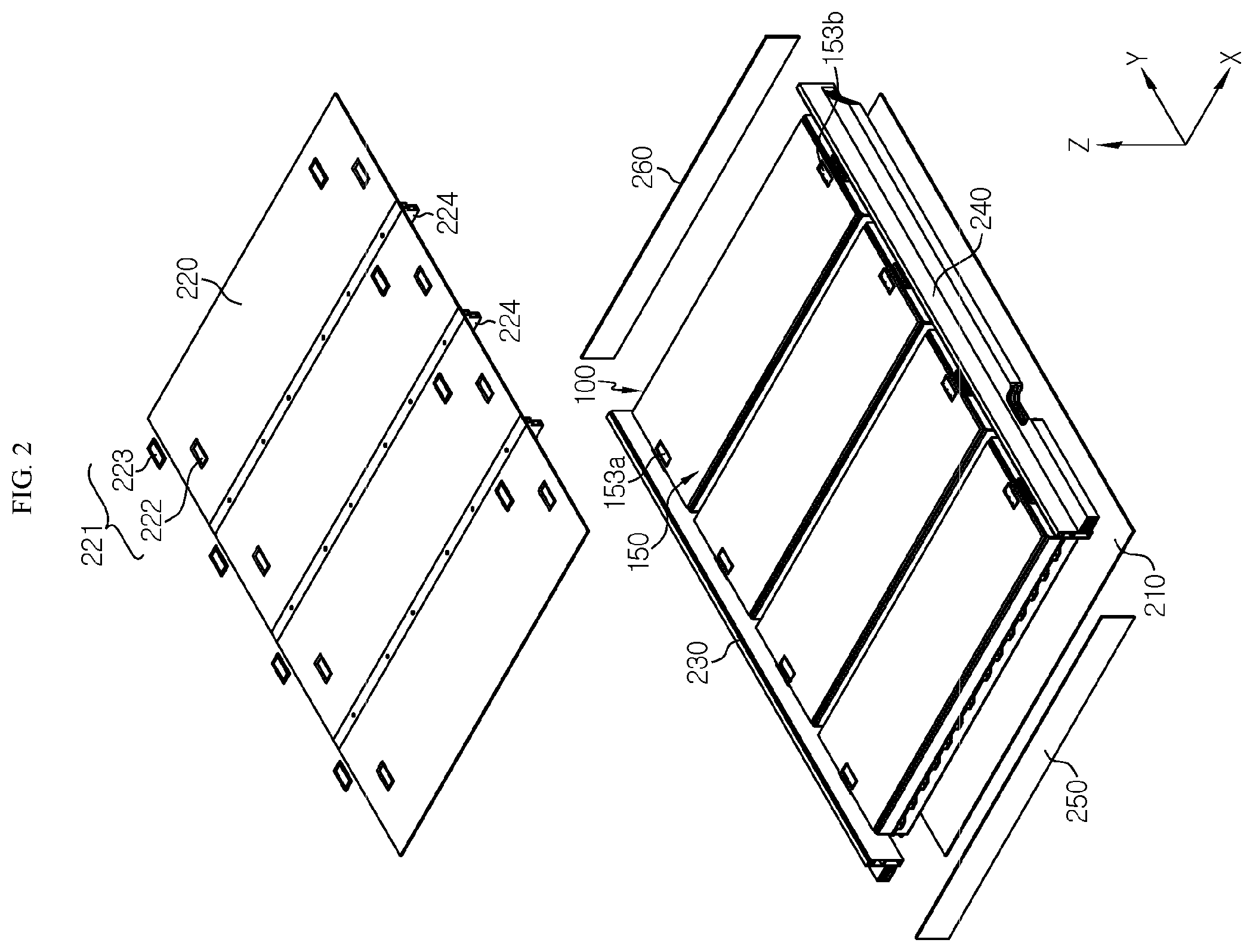 Patent US12586863 Figure 2 – Battery pack with improved gas venting path