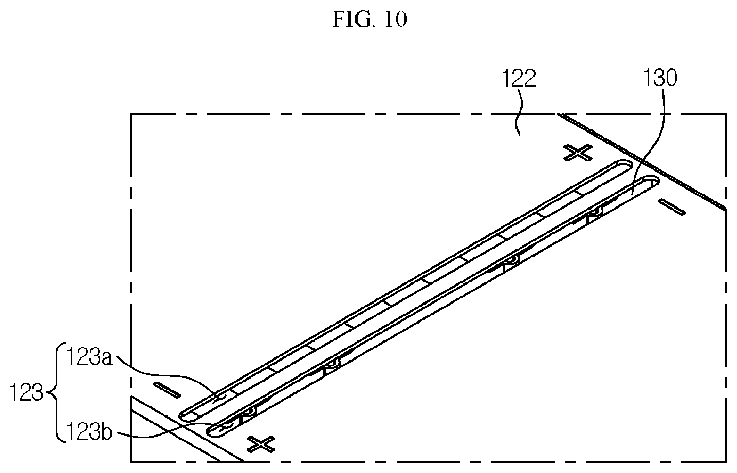 Patent US12586863 Figure 10 – Battery pack with improved gas venting path