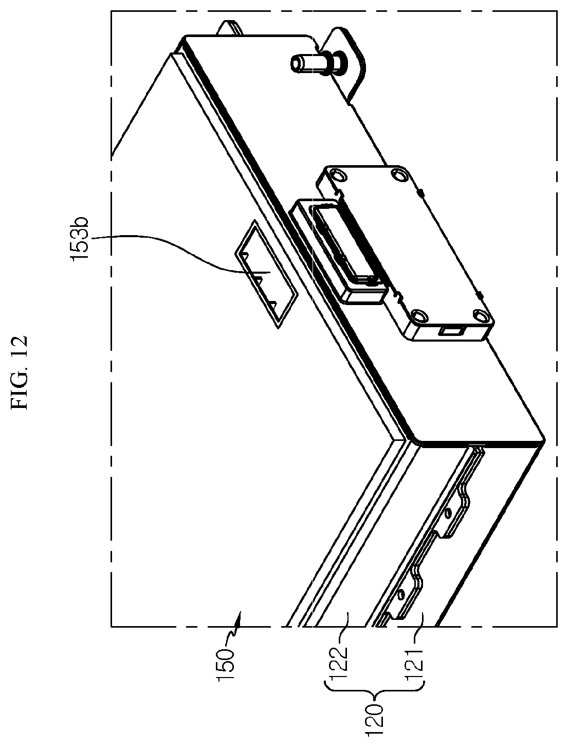 Patent US12586863 Figure 12 – Battery pack with improved gas venting path