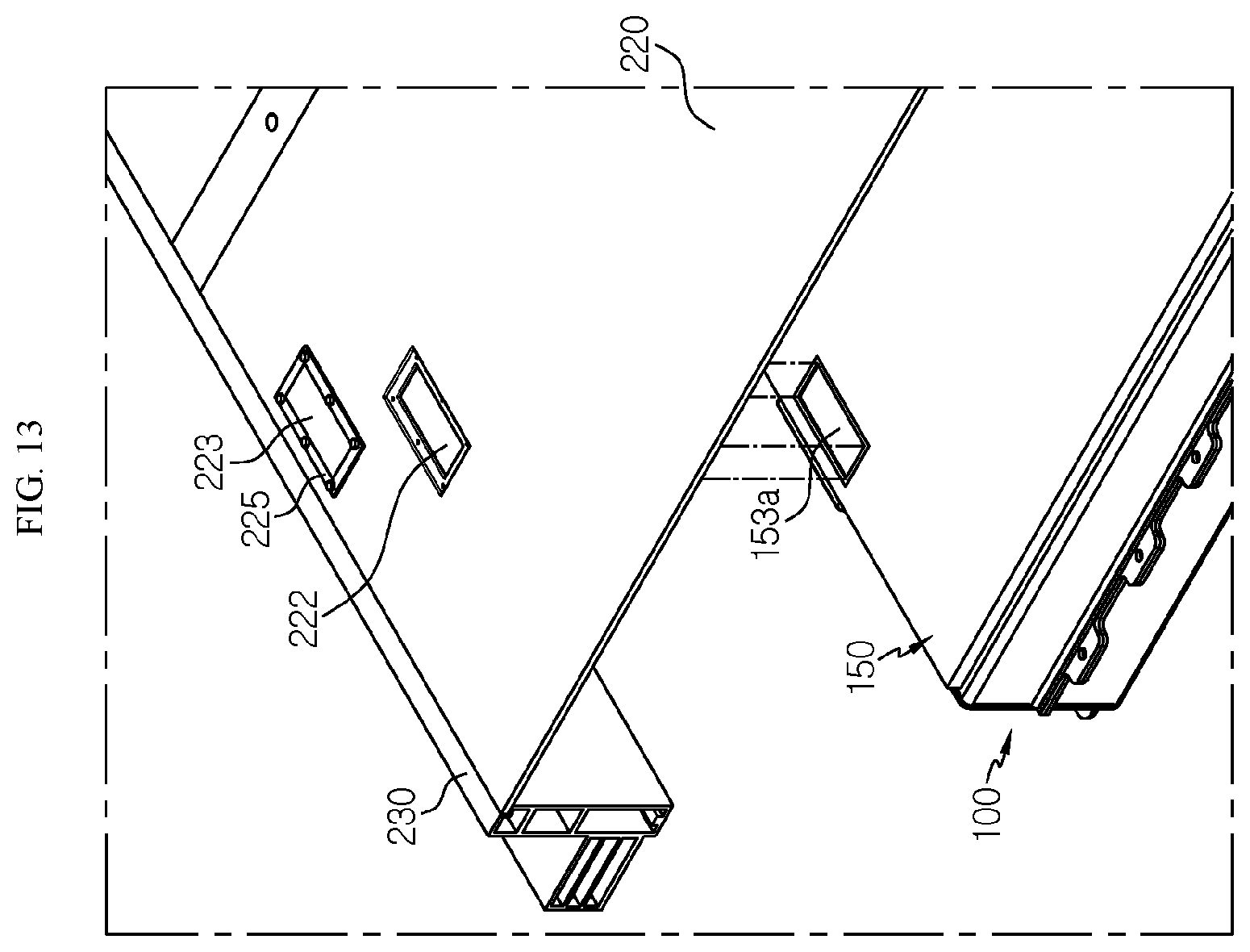 Patent US12586863 Figure 13 – Battery pack with improved gas venting path