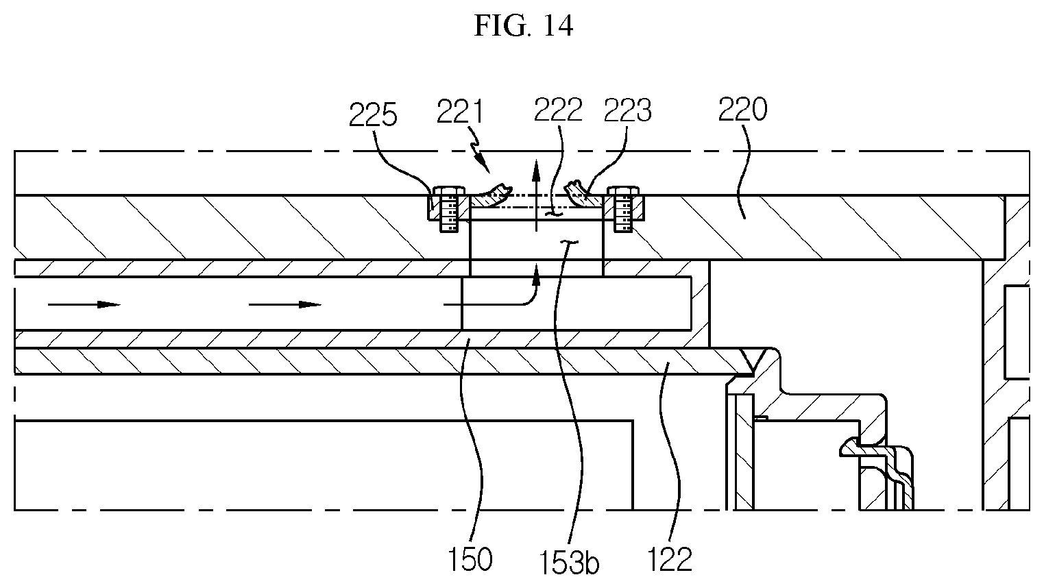 Patent US12586863 Figure 14 – Battery pack with improved gas venting path