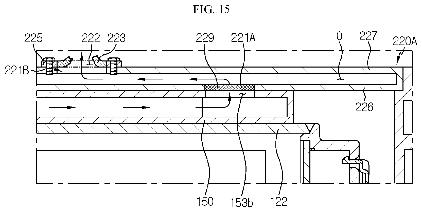 Patent US12586863 Figure 15 – Battery pack with improved gas venting path
