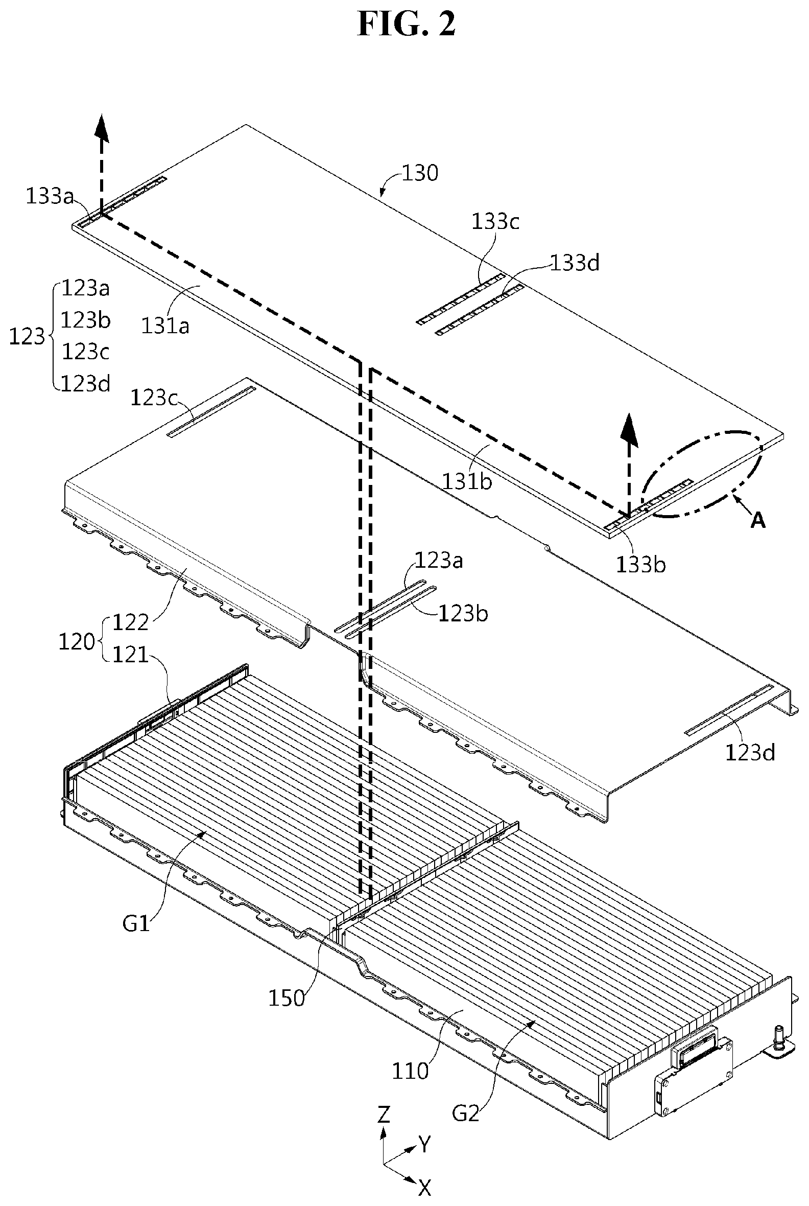 Patent US12586865 Figure 2 – Battery module, and battery pack and vehicle comprising the same