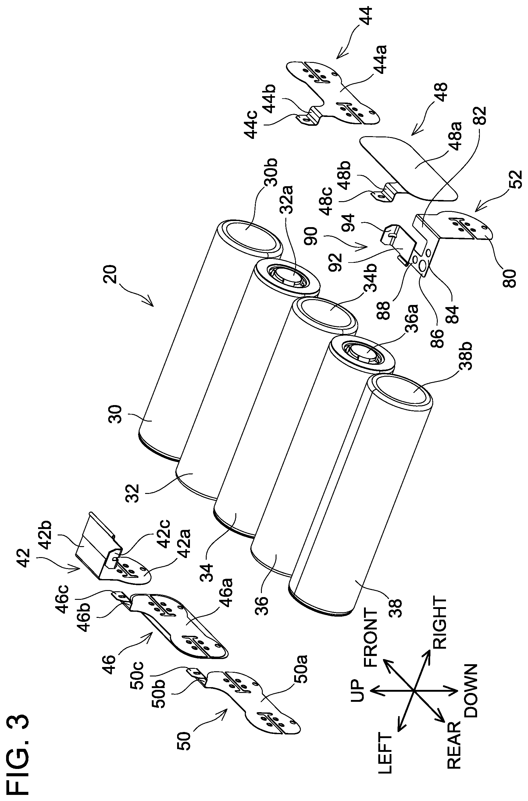 Patent US12586877 Figure 3 – Battery pack with fusible link
