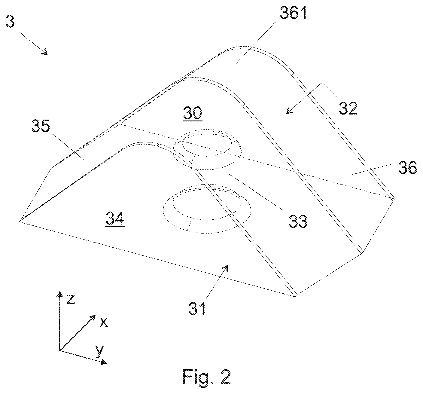 Patent US12586882 Figure 2 – Combline waveguide filter including cavity resonators coupled by irises, where the cavity resonators are each defined by a shape that is non-rectangular