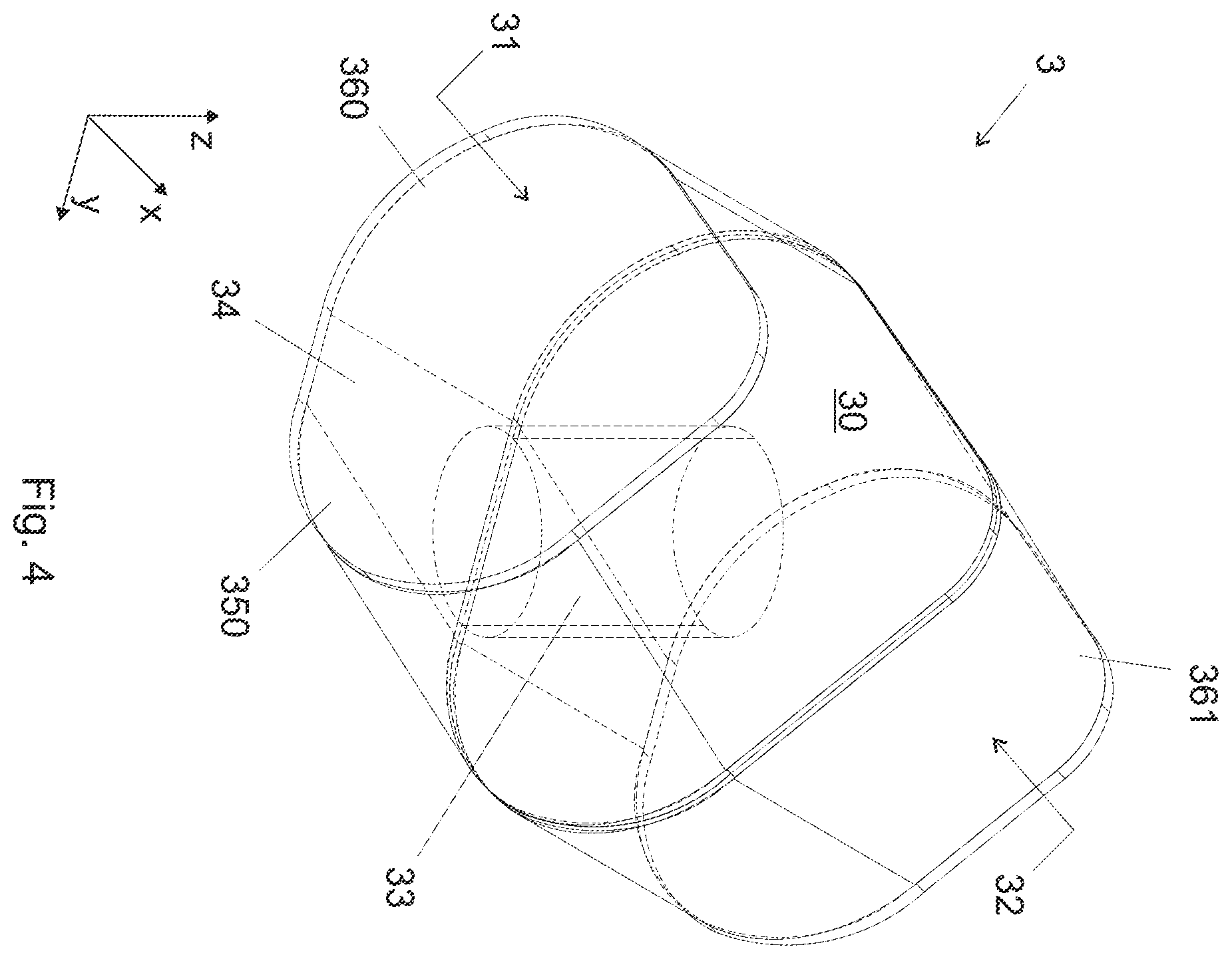 Patent US12586882 Figure 4 – Combline waveguide filter including cavity resonators coupled by irises, where the cavity resonators are each defined by a shape that is non-rectangular