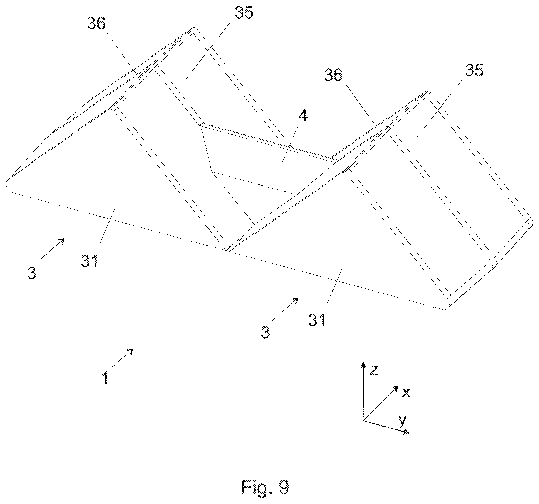 Patent US12586882 Figure 10 – Combline waveguide filter including cavity resonators coupled by irises, where the cavity resonators are each defined by a shape that is non-rectangular