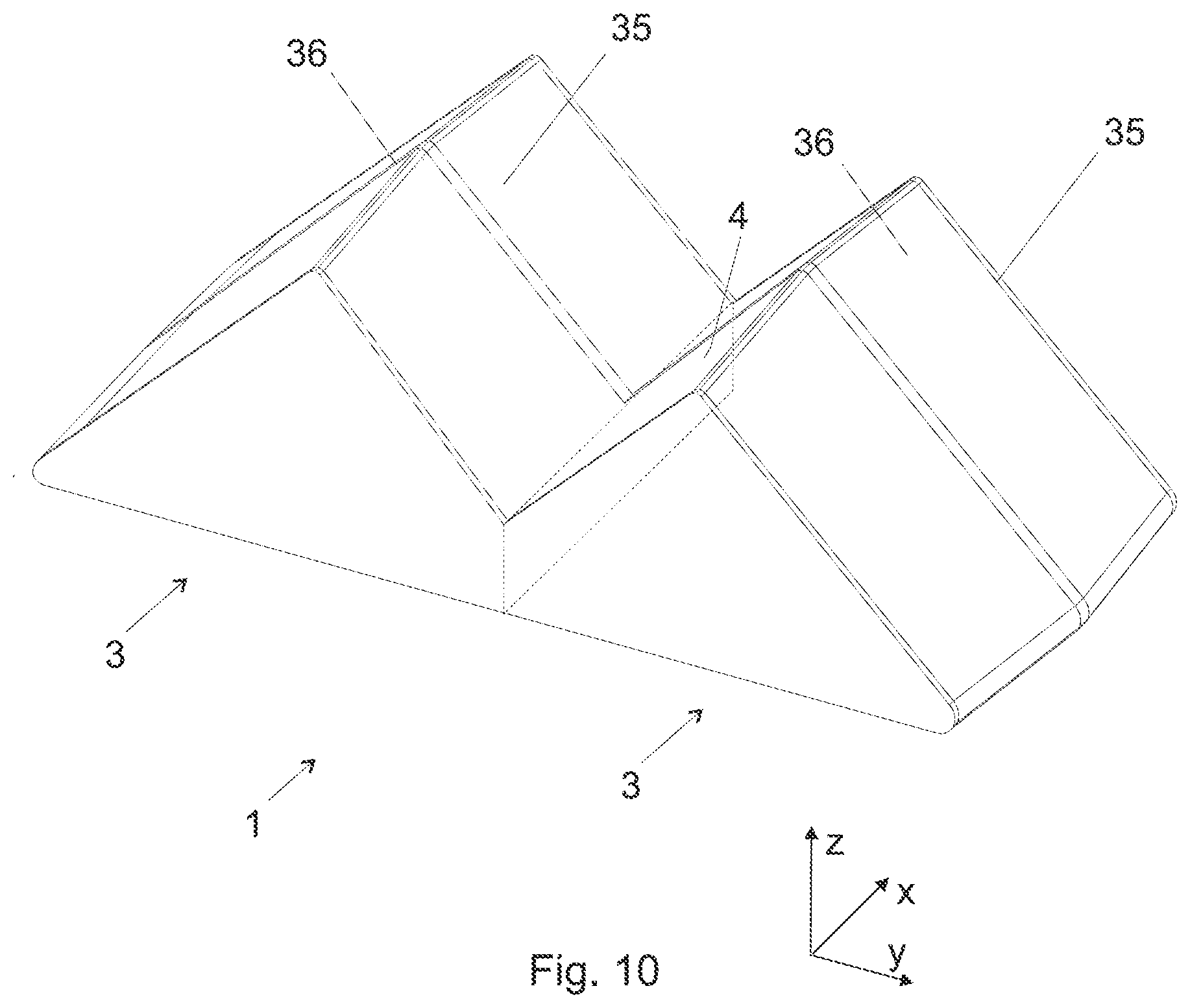 Patent US12586882 Figure 11 – Combline waveguide filter including cavity resonators coupled by irises, where the cavity resonators are each defined by a shape that is non-rectangular