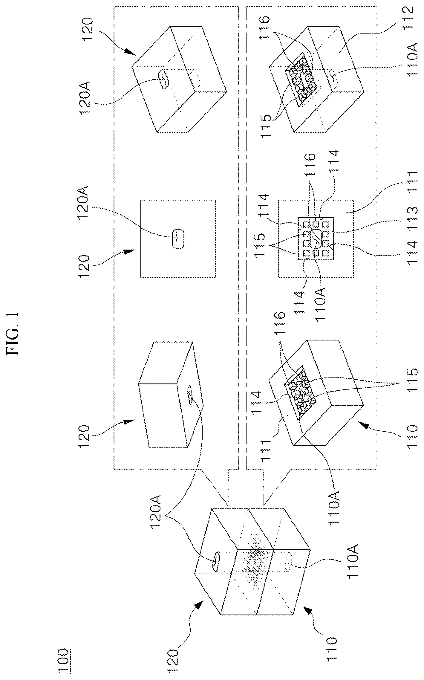 Patent US12586887 Figure 1 – Broadband transition structure with mixed contact and non-contact protrusions