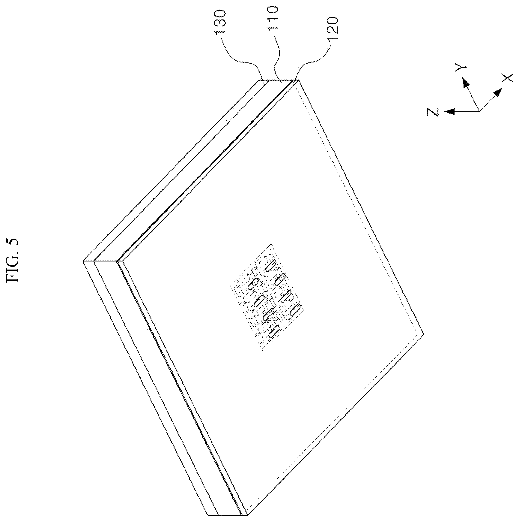Patent US12586887 Figure 5 – Broadband transition structure with mixed contact and non-contact protrusions