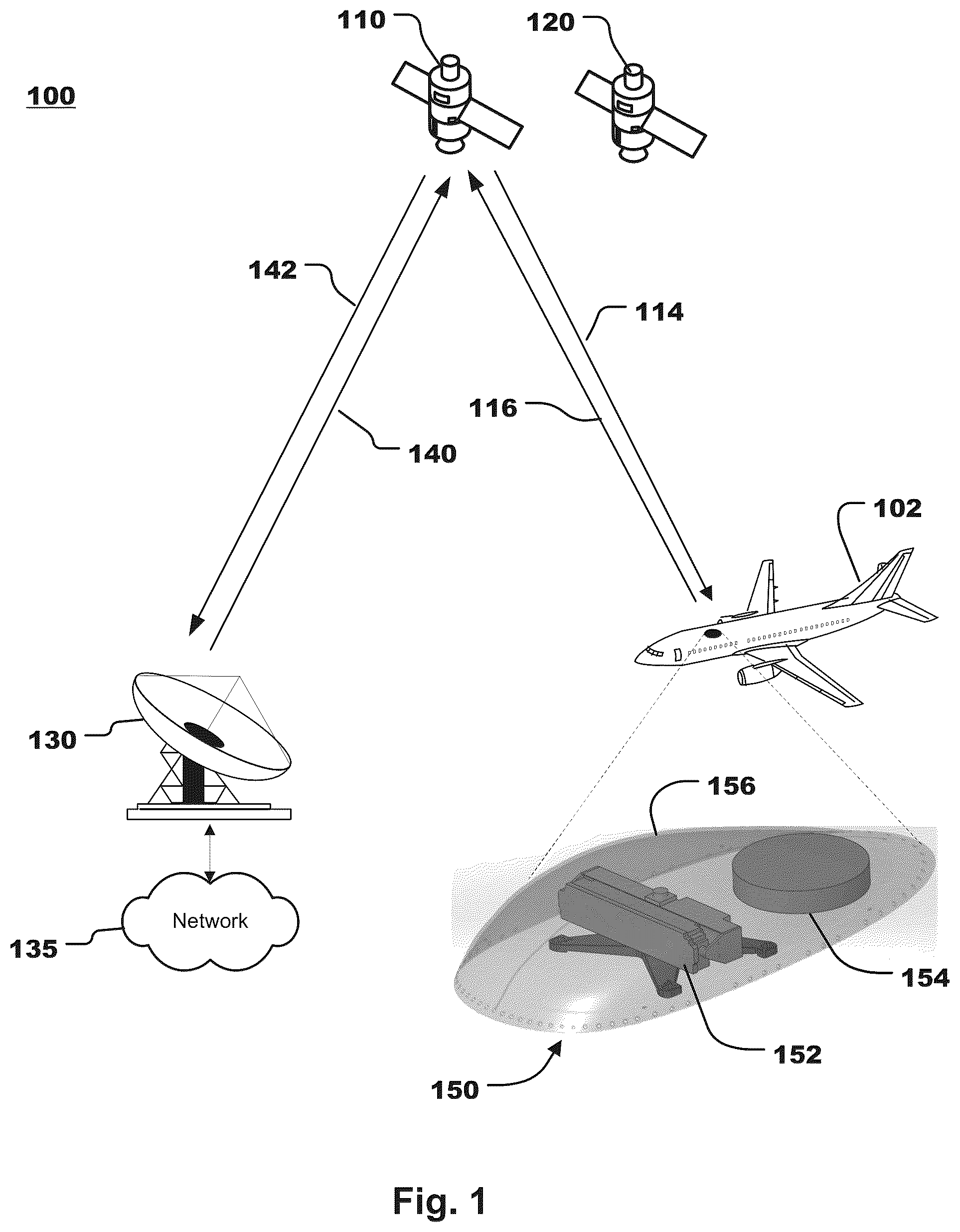 Patent US12586893 — Methods and systems for mitigating interference with a nearby satellite — Figure 1