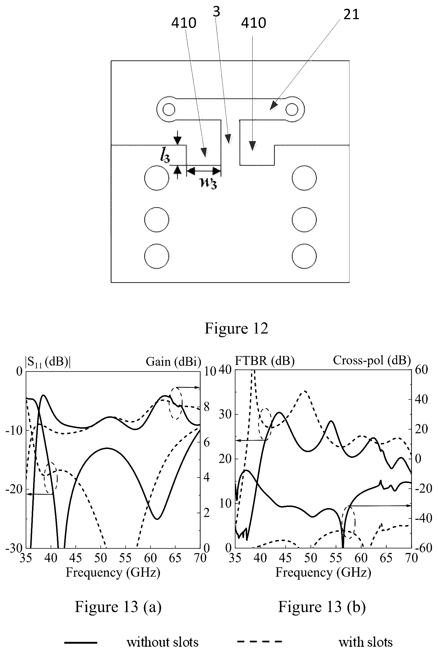 Patent US12586904 Figure 7 – Single-layer broadband vertically polarized endfire magnetoelectric dipole loop antenna and array