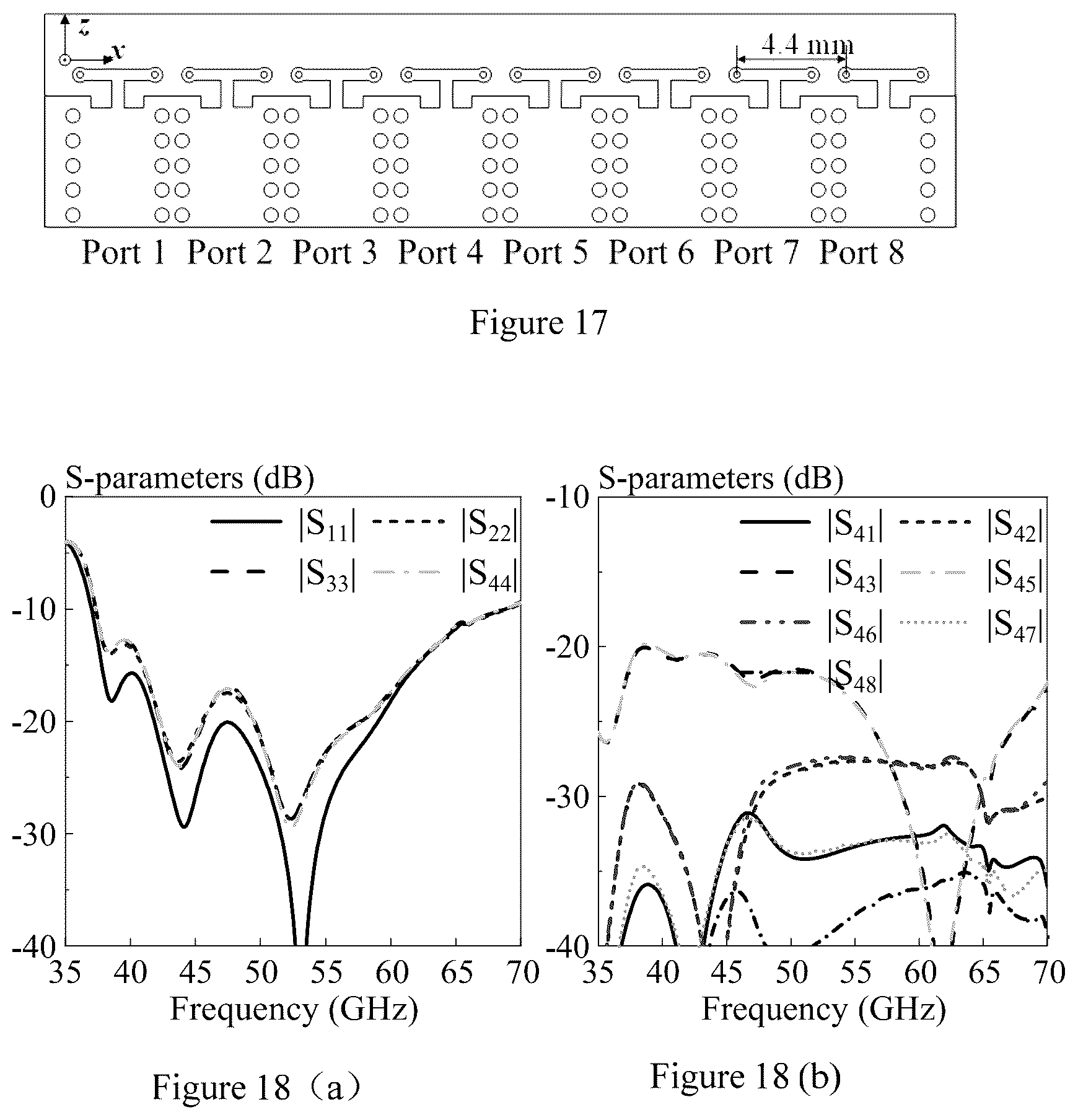 Patent US12586904 Figure 10 – Single-layer broadband vertically polarized endfire magnetoelectric dipole loop antenna and array