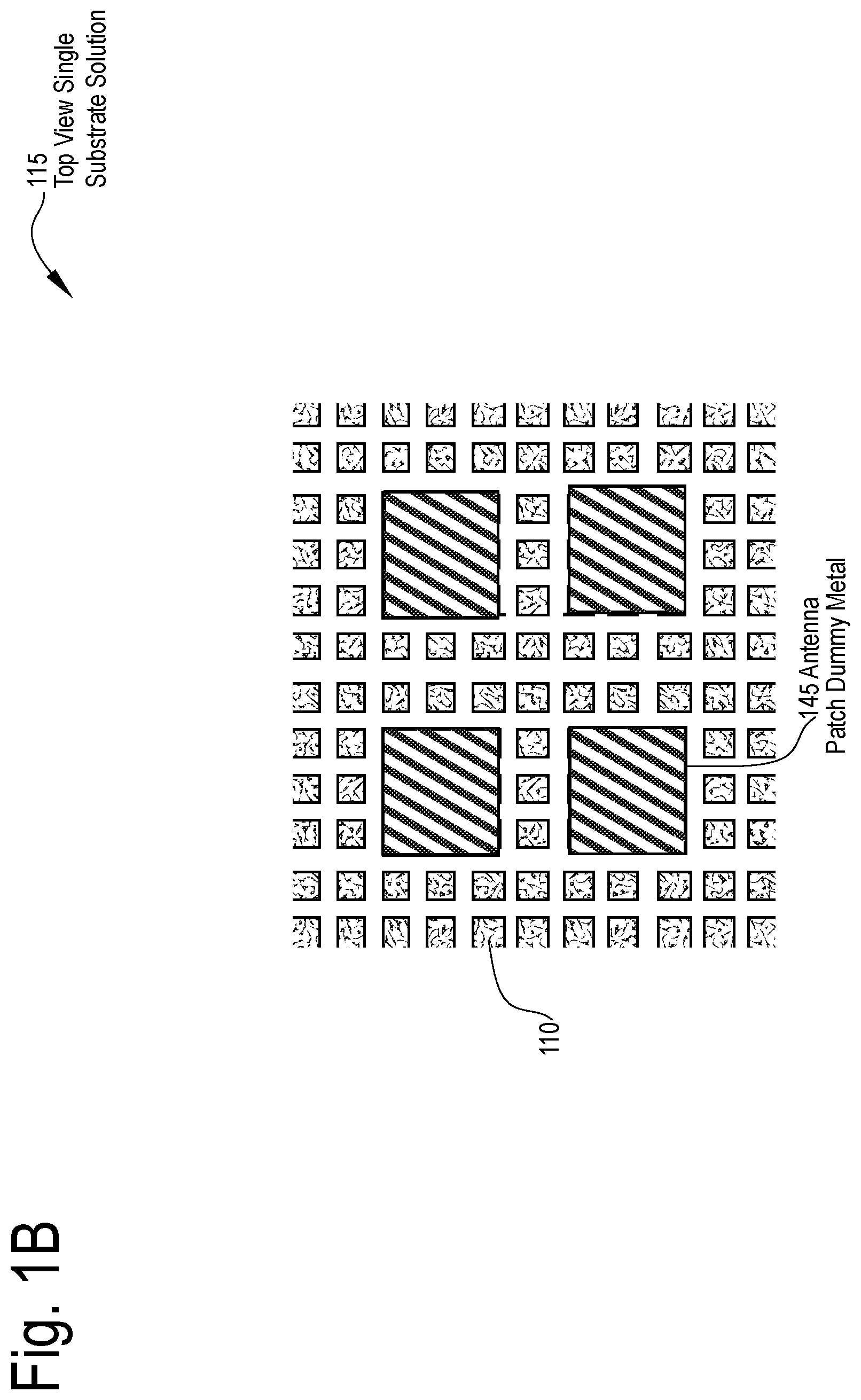 Patent US12586906 Figure 2 – Antenna package using ball attach array to connect antenna and base substrates