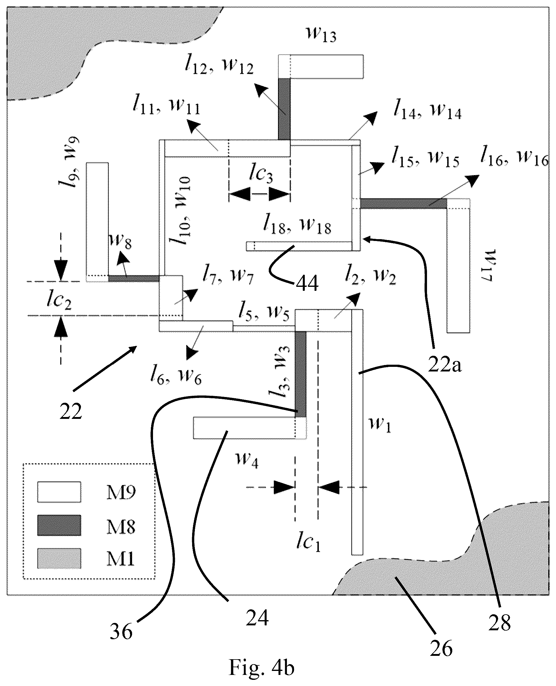 Patent US12586907 Figure 5 – Reactance-loaded sequential-phase feed network for a highly compact wideband on-chip circularly polarized antenna