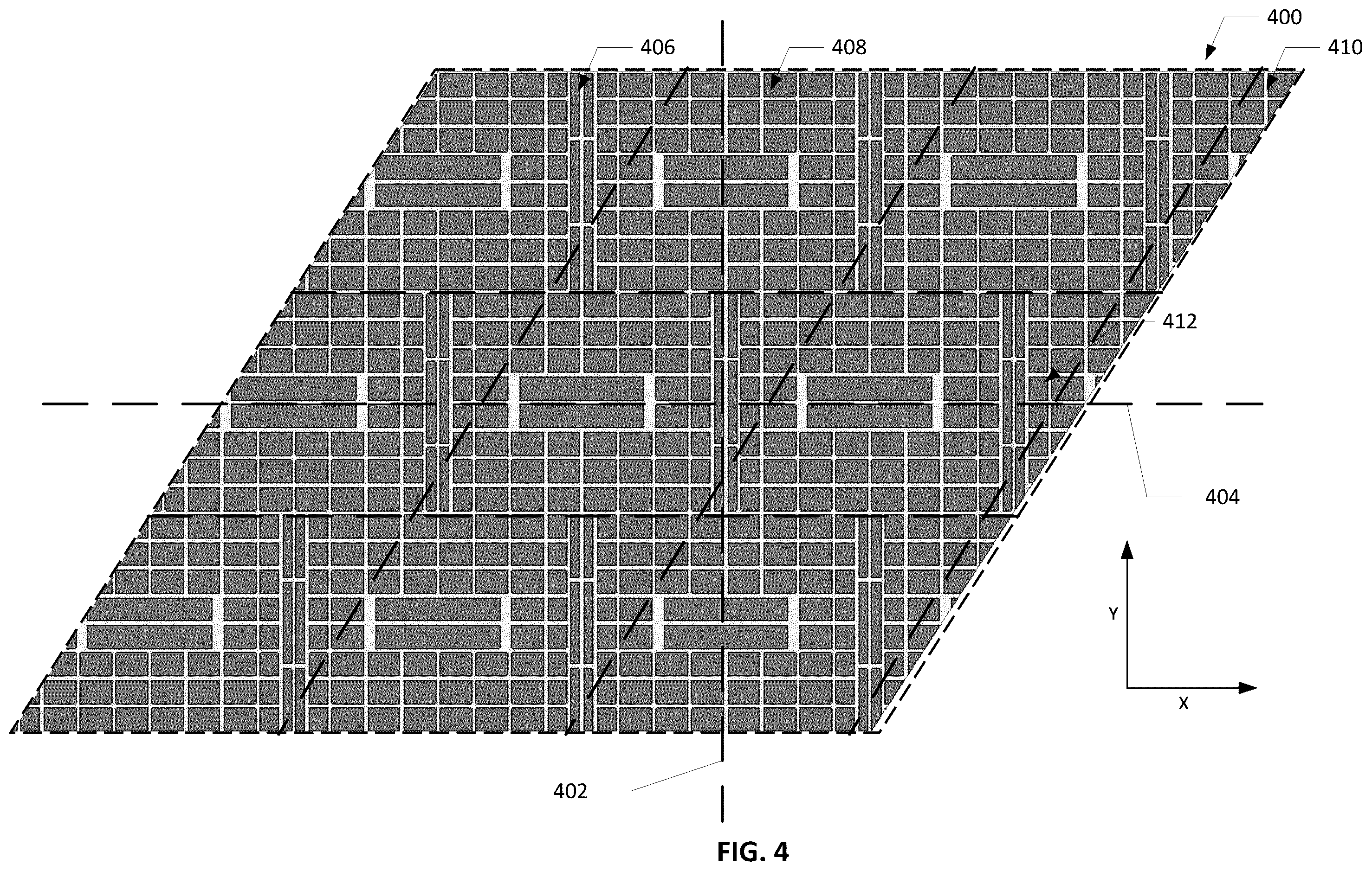 Patent US12586912 Figure 4 – Non-equilateral triangular grid radiating element and array of same